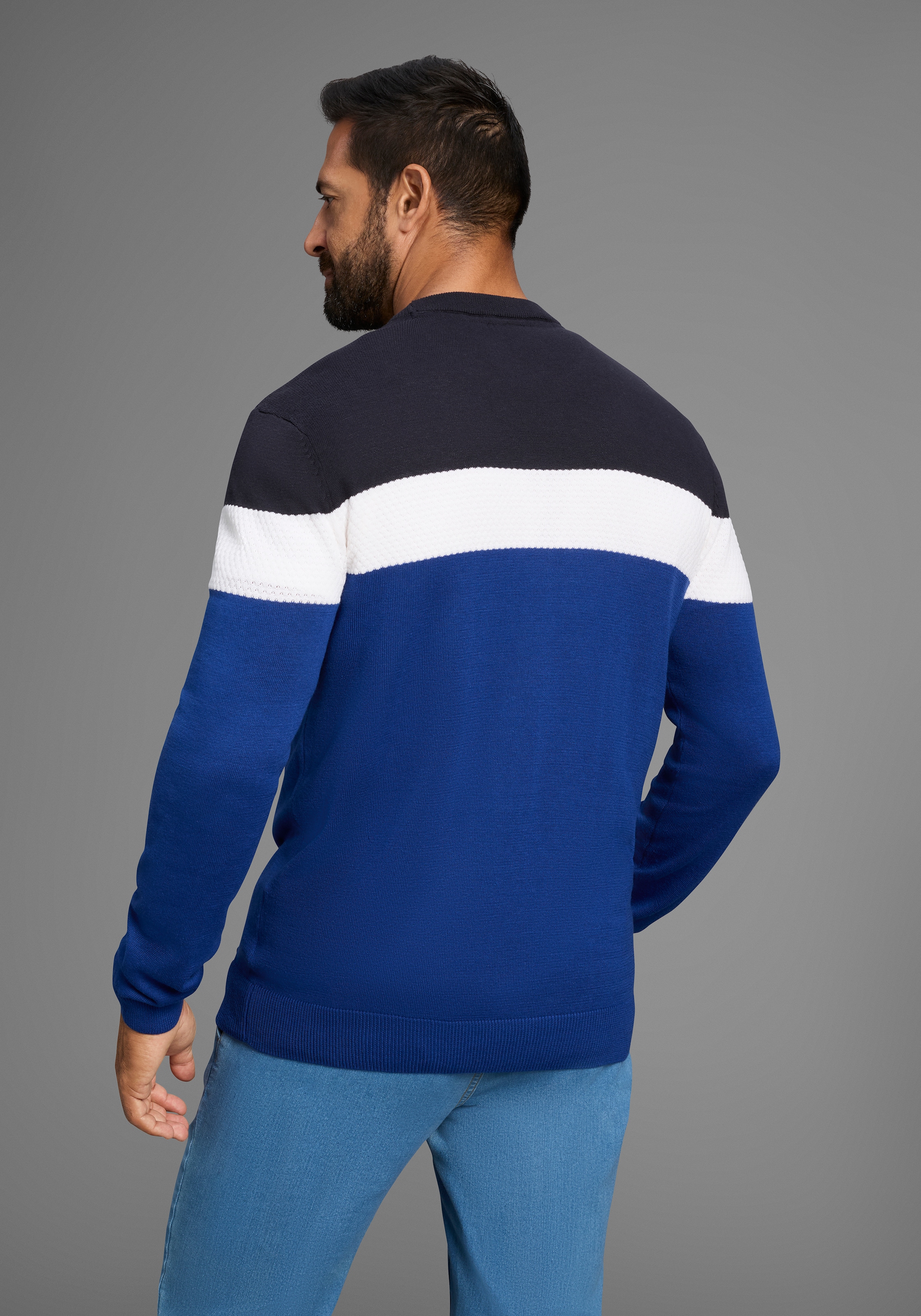 H.I.S Rundhalspullover »neue Farben!«, Colorblocking, in leichter Strickqualität