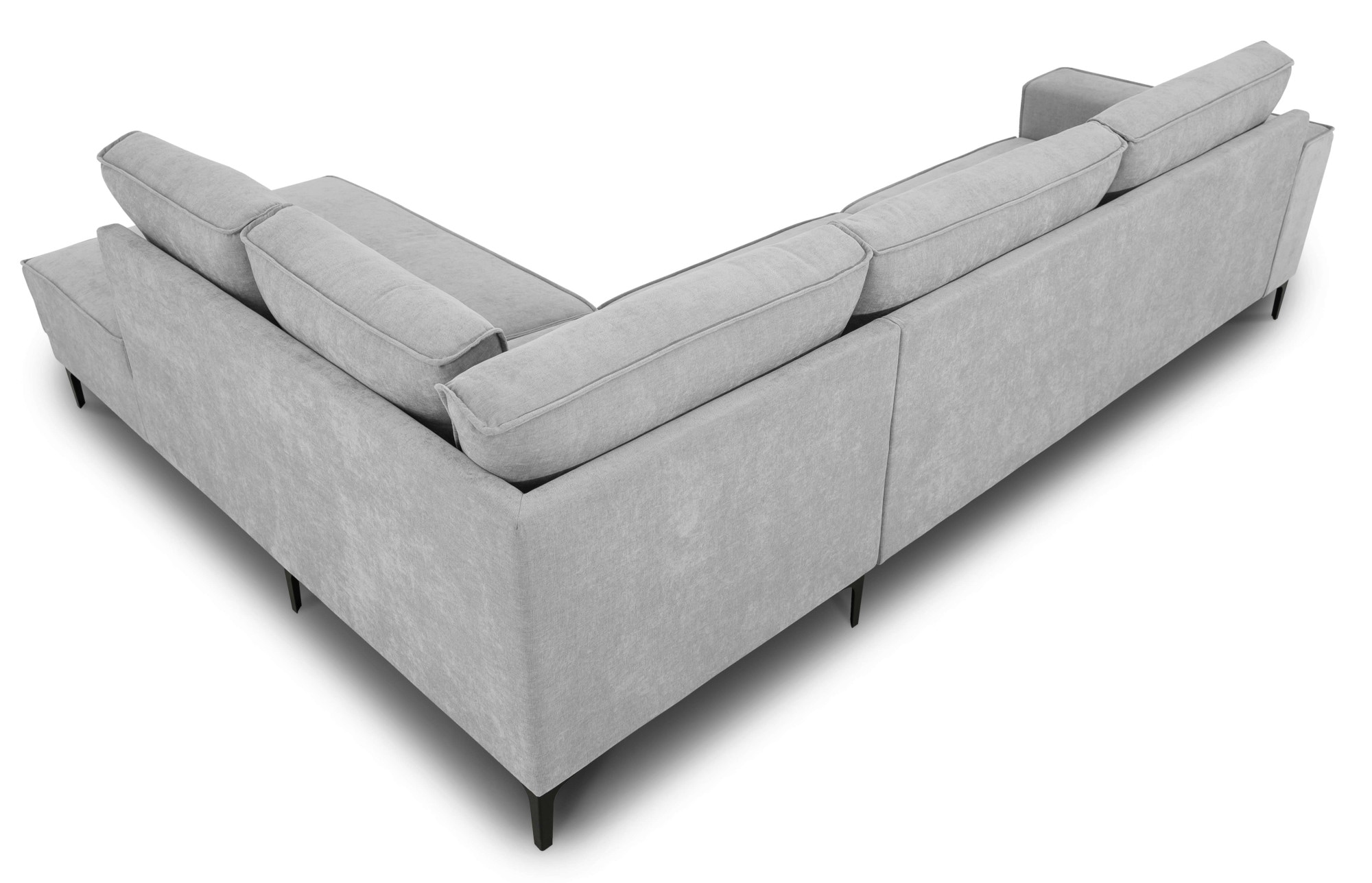 Places of Style Ecksofa »Polsterecke Oland, Struktur, Flachgewebe, Luxus-Microfaser, Boucle«, L-Form, 289 cm, Wellenunterfederung, Skandi-Design, Metallfüsse
