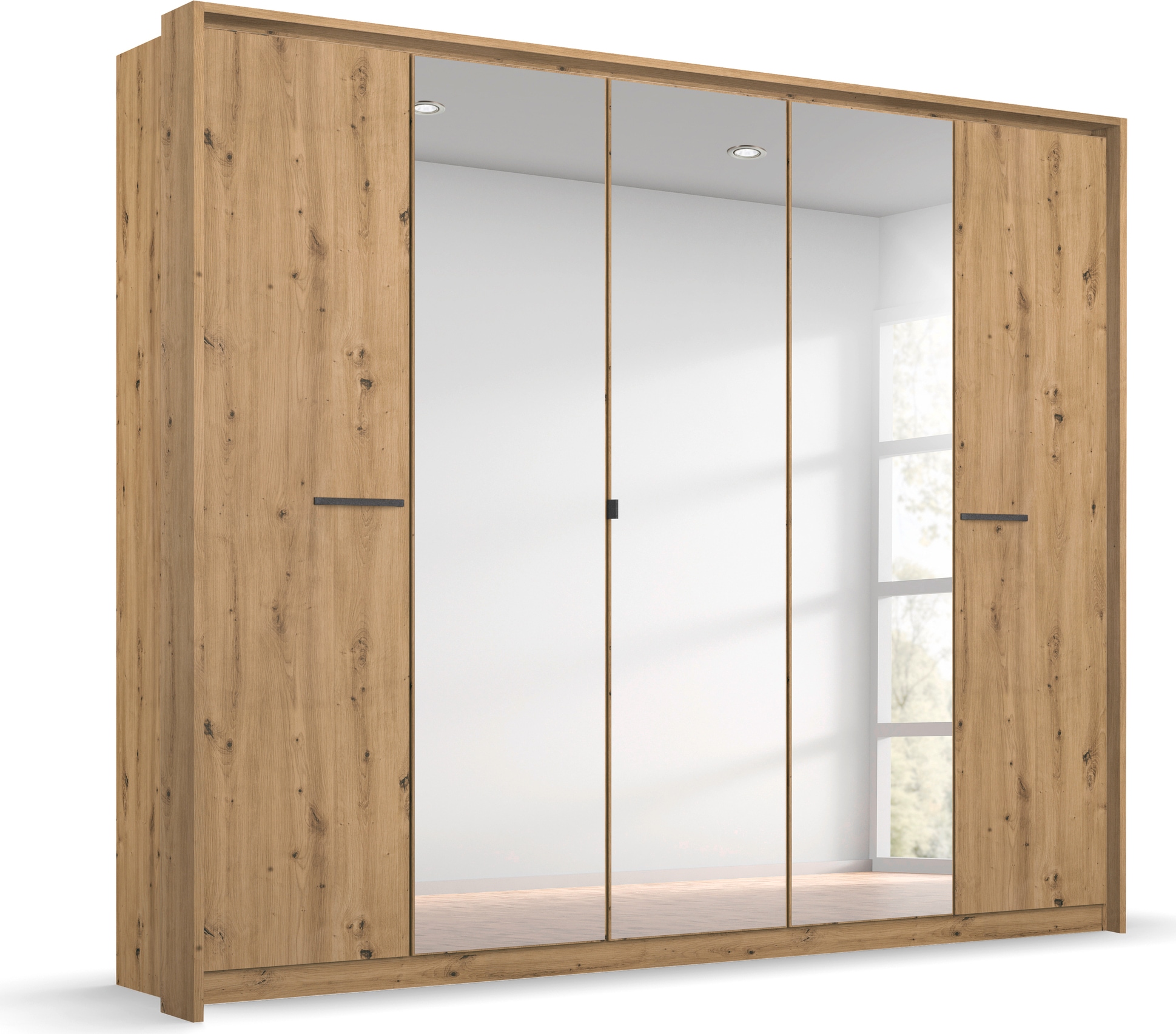 GOODproduct Kleiderschrank »Mehrzweckschrank Aktenschrank Möbel Mietswohnung Schlafzimmer OTELI« erhältlich in Breiten 230/275 cm inkl. Innenschubladen und extra Böden,  inkl. Passepartout optional mit Beleuchtung MADE IN GERMANY