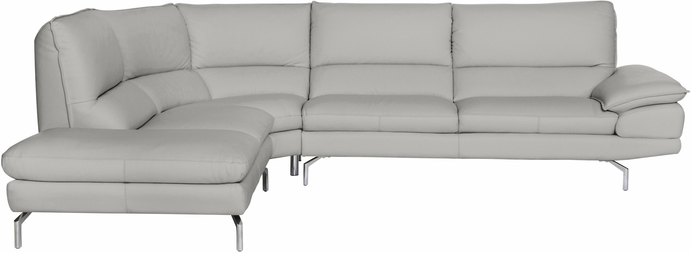 CALIA ITALIA Ecksofa »Dave, italienisches Designsofa L-Form, erstklassiger Sitzkomfort«, Ottomane wahlweise links oder rechts, in zwei tollen Lederqualitäten