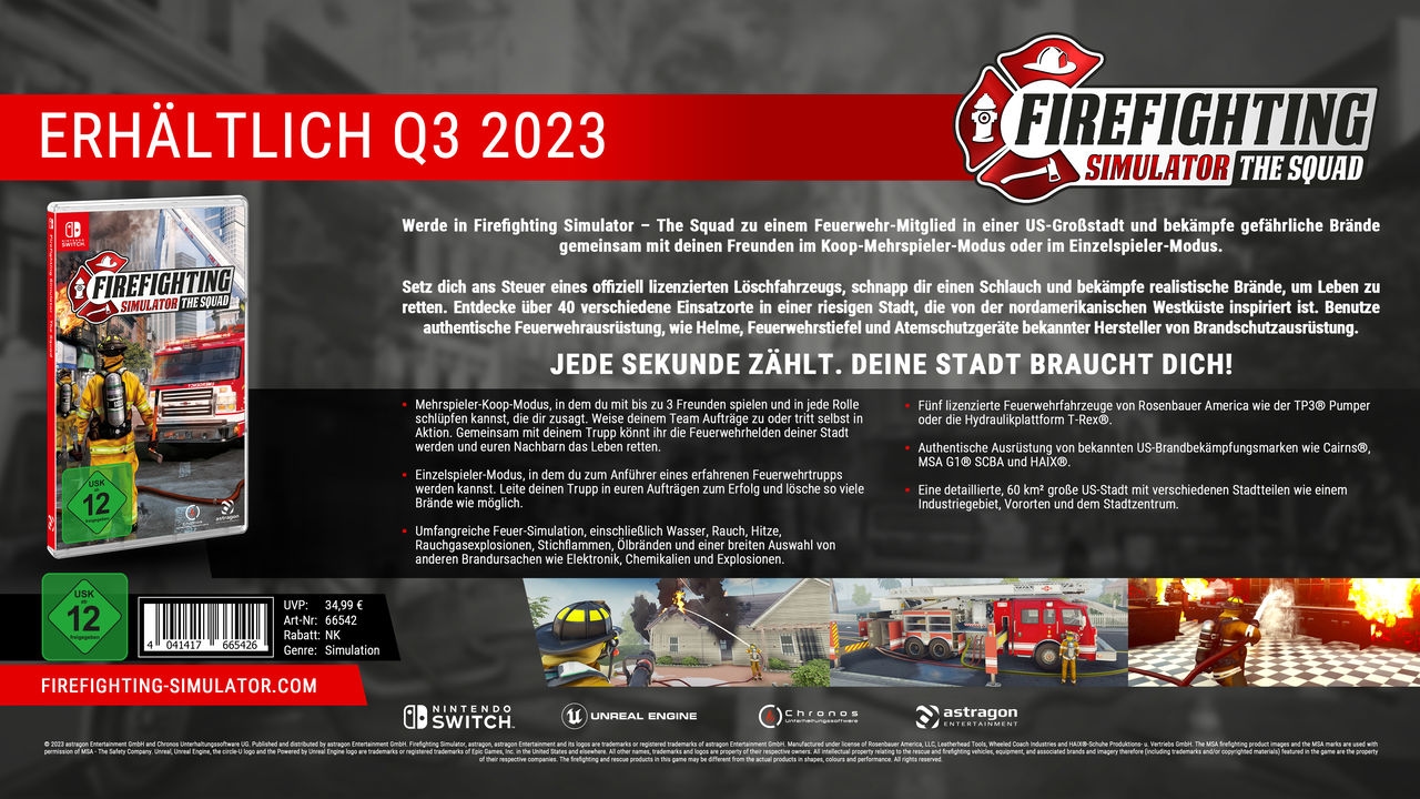 Astragon Logiciel de jeu »Firefighting Simulator - The Squad« Nintendo Switch