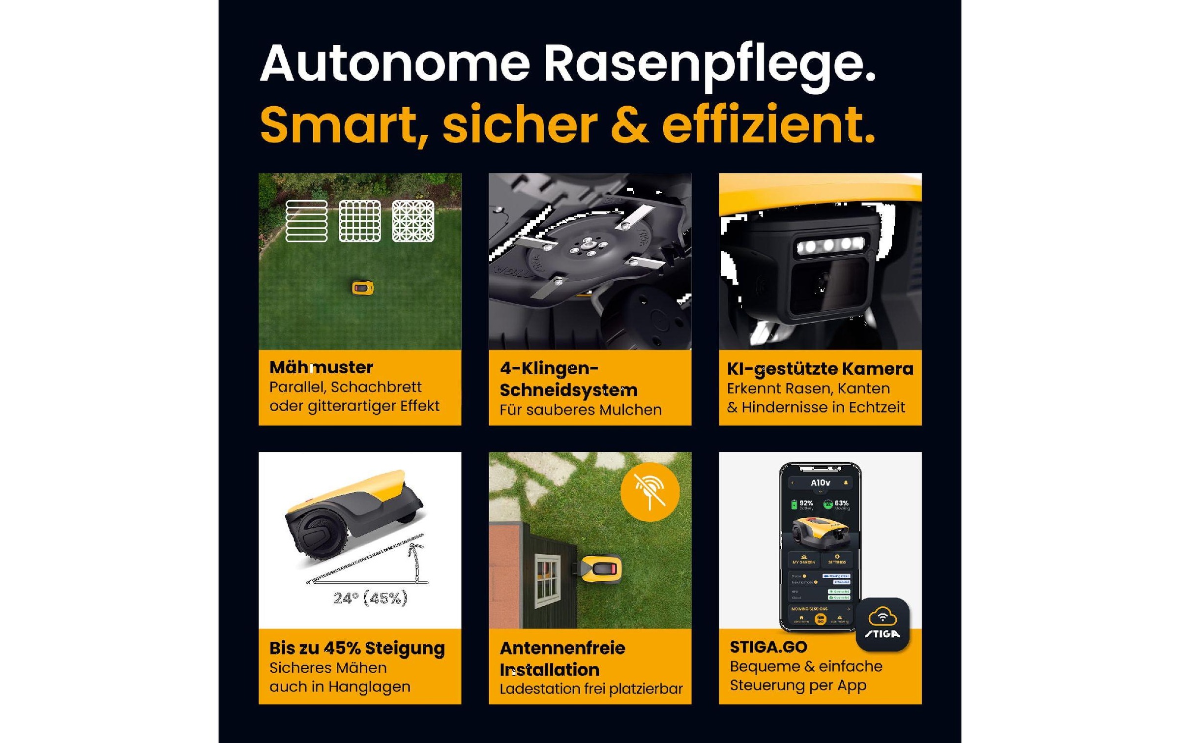 STIGA Rasenmähroboter »A10v inkl. Akku«  mit GPS