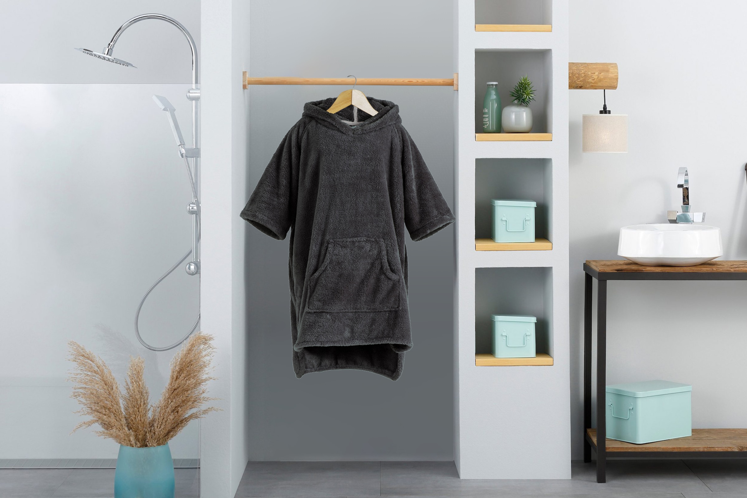 my home Badeponcho »Lillou, für Kinder, ideal für Urlaub oder im Schwimmbad« 1 Stk. tlg., weich und kuschelig, Fleece, plüsch, Surfponcho