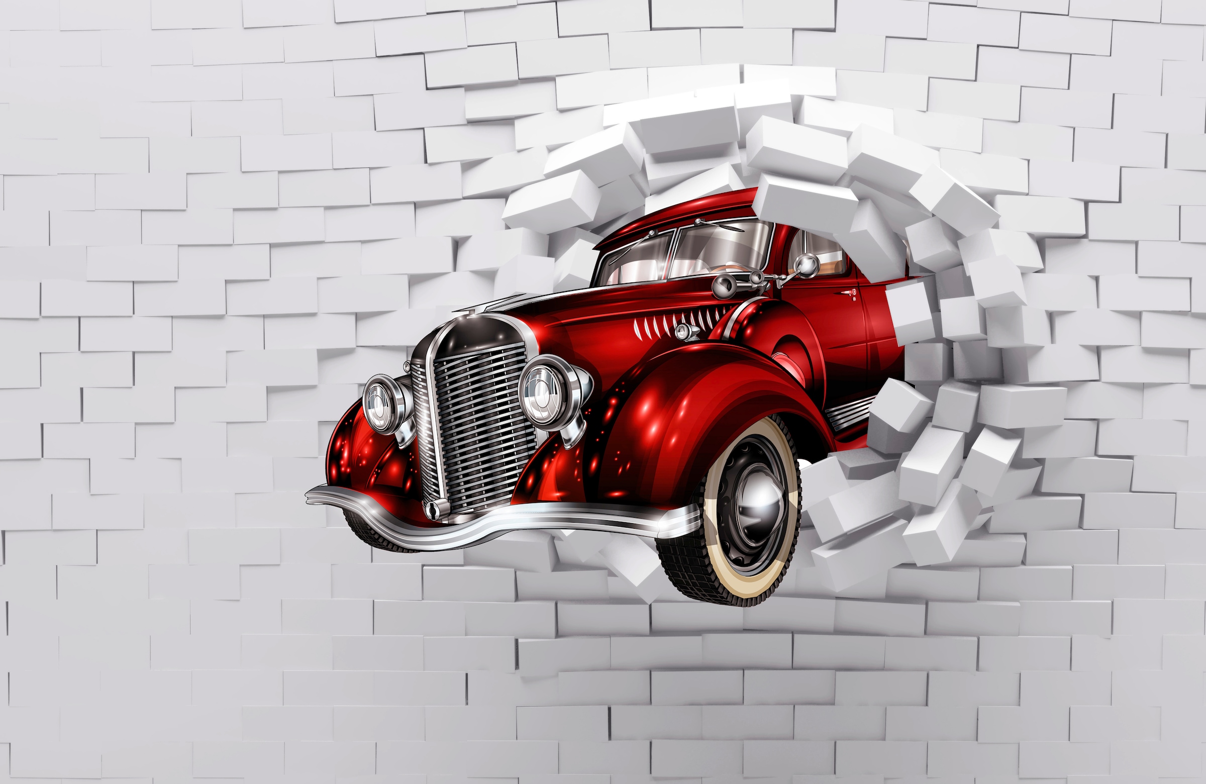 Image of Papermoon Fototapete "3D ABSTRAKT DESIGN-VINTAGE OLDTIMER WANDDEKO XXL"