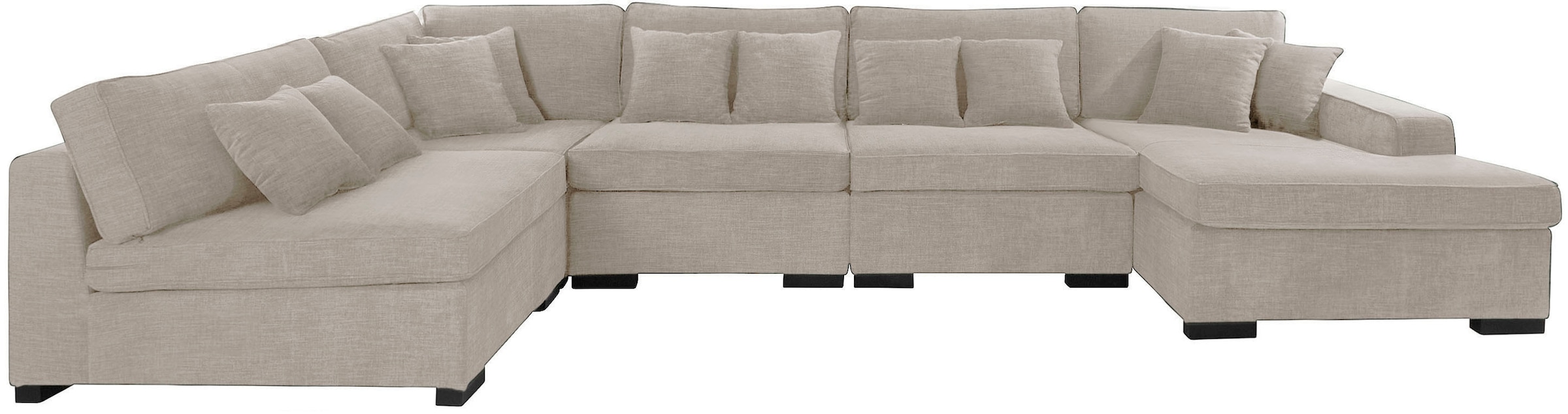 Home affaire Wohnlandschaft »Skara U-Form«, Lounge-Sofa mit Federkernpolsterung, in vielen Bezugsvarianten