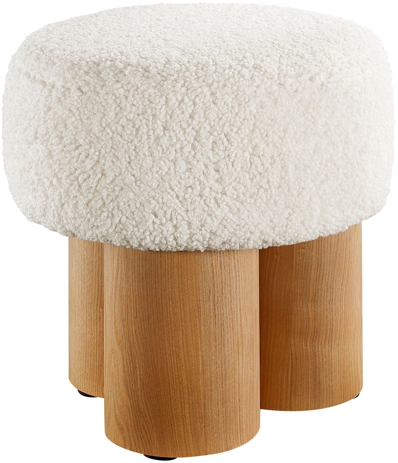 Image of SalesFever Sitzhocker "mit Teddyfell-Sitzfläche – Grosser Plüsch-Pouf" 1 Stk. tlg. Weicher Design-Hocker für Wohnzimmer & Schlafzimmer