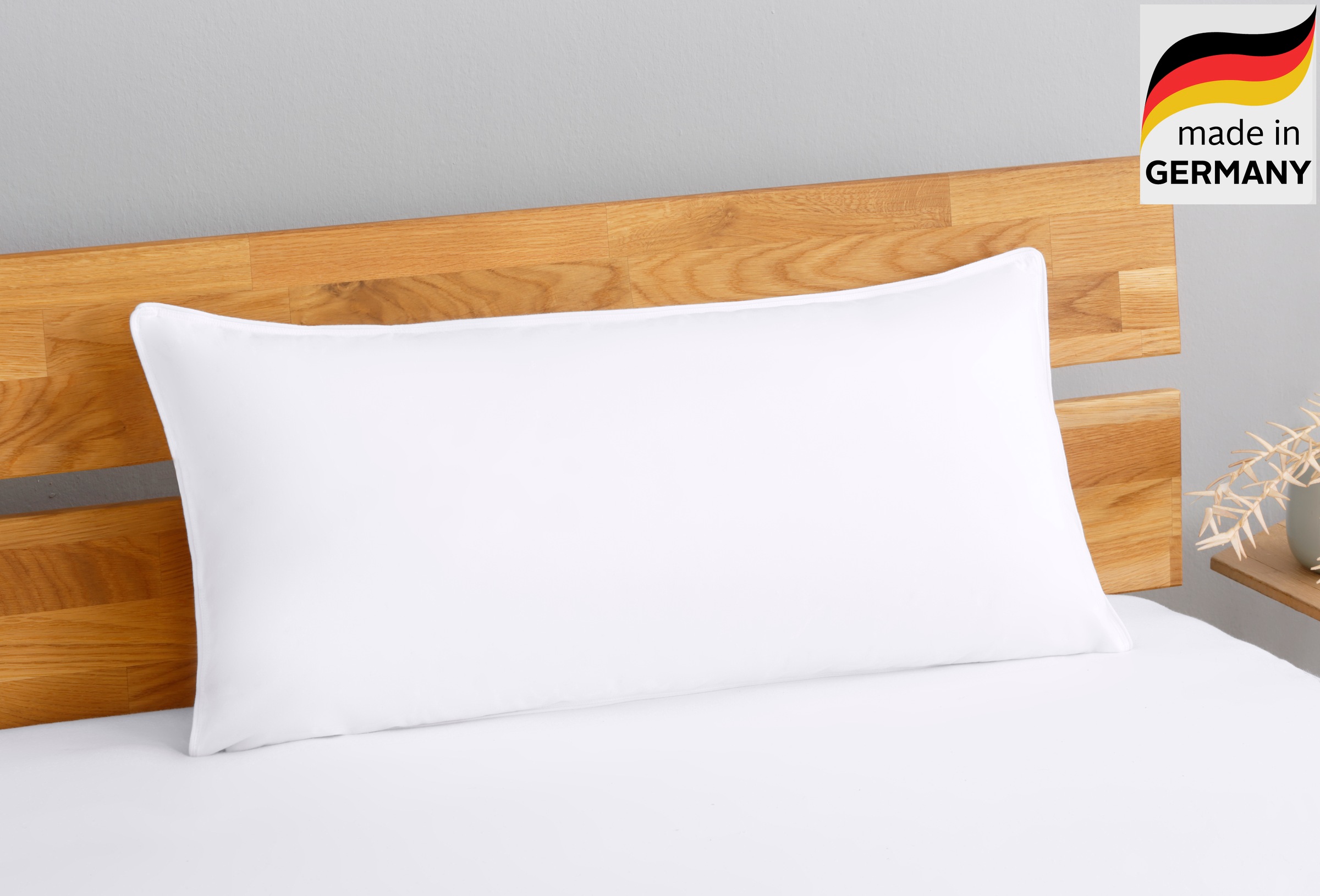 GOODproduct Oreiller en plumes »RINA, Kopfkissen in 40x80 oder 80x80 cm« Füllung: 90Federn10Daunen Bezug: Coton 1 cuis tlg. Kissen, Made in Germany, Allergiker geeignet (Nomite)