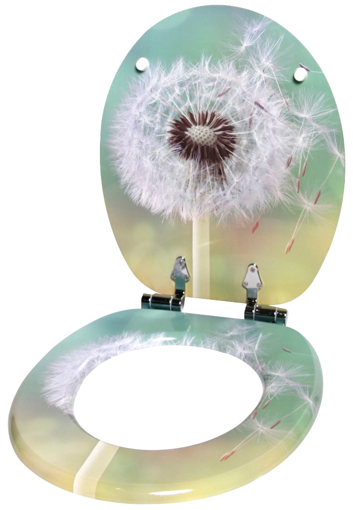 Sanilo Set d'accessoires de salle de bain »Pusteblume« bestehend aus WC-Sitz, Badteppich und Waschbeckenstöpsel