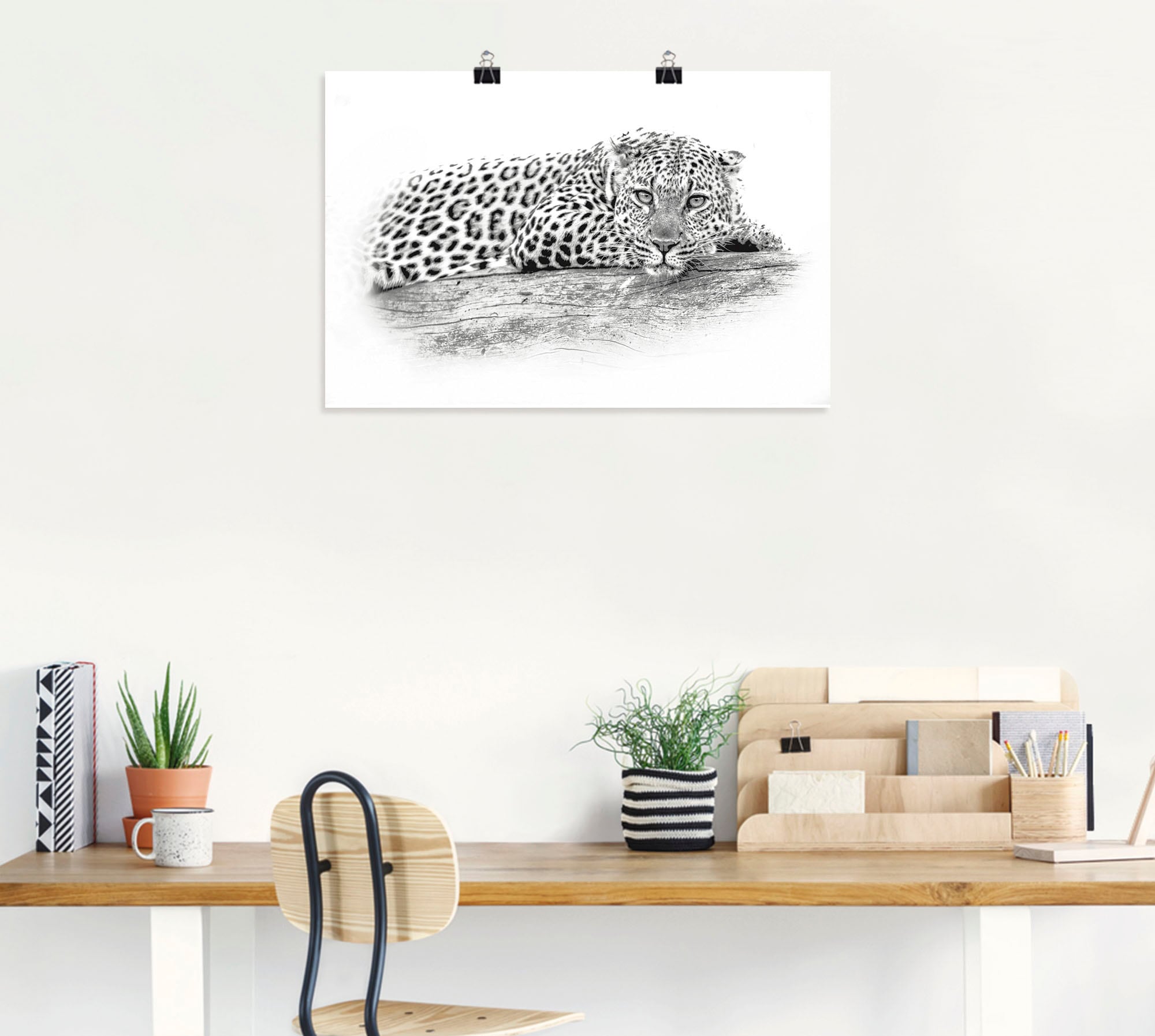 versch. Leinwandbild, kaufen Alubild, »Leopard in Wandaufkleber Key (1 als oder Grössen St.), Wildtiere, Optik«, High Poster Artland Wandbild