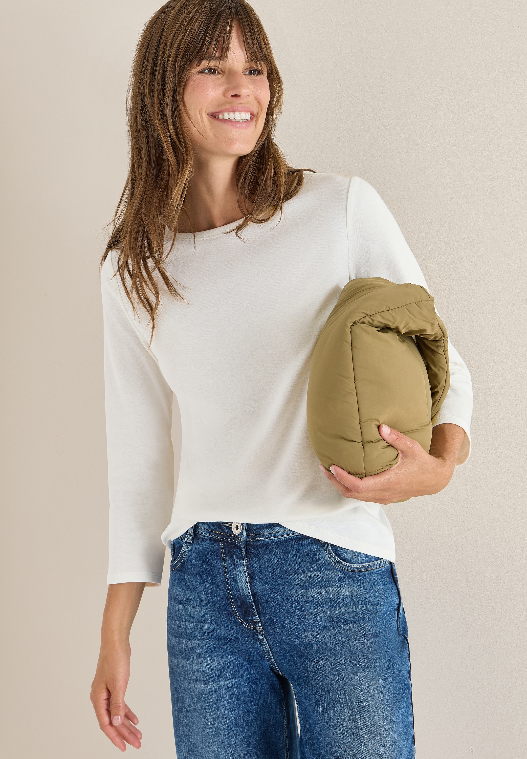 Cecil T-shirt à manches 3/4 mit U-Boot-Ausschnitt