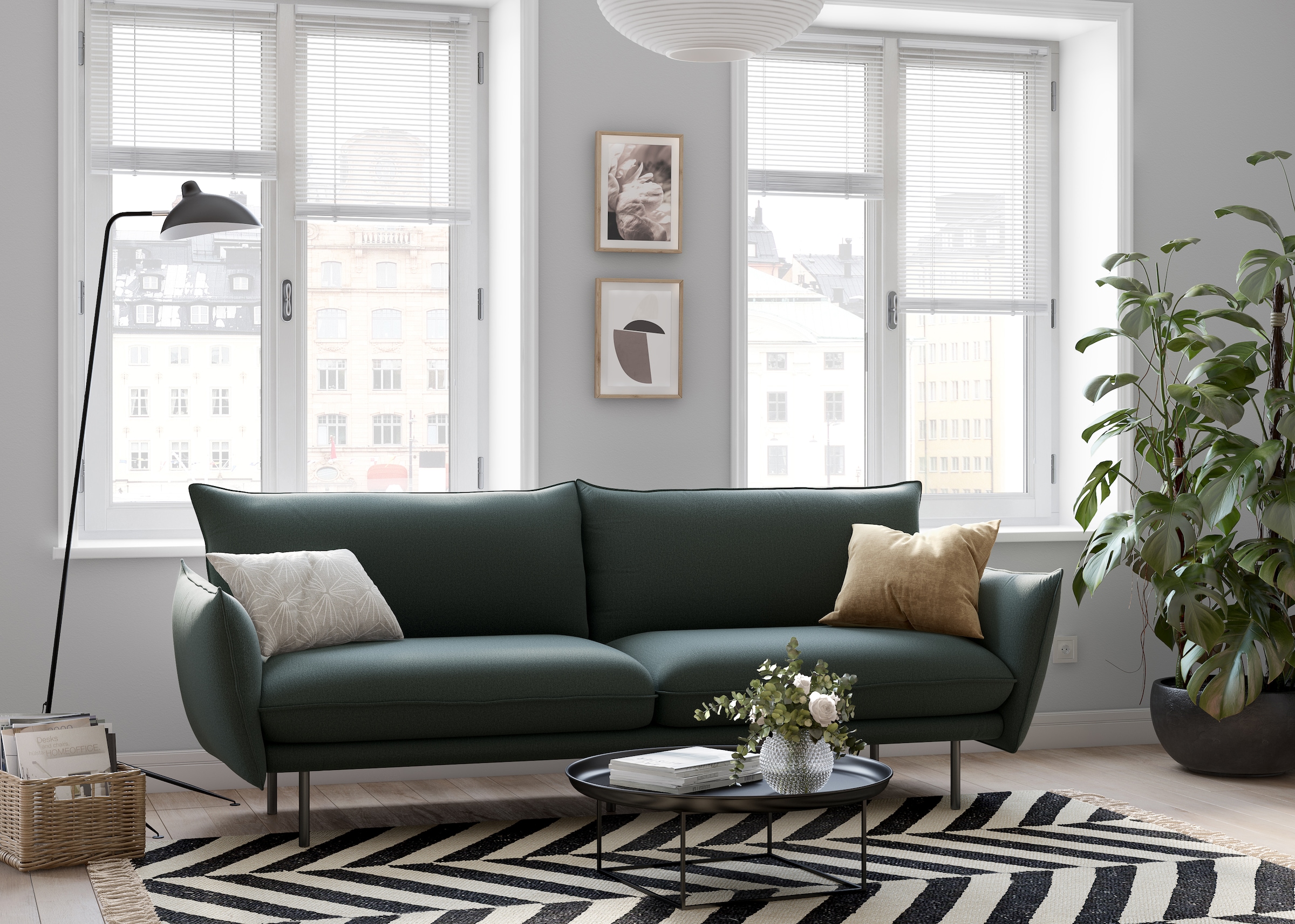 GOODproduct 3-Sitzer »Stine« Besonderes Design durch Kissenoptik und Keder
