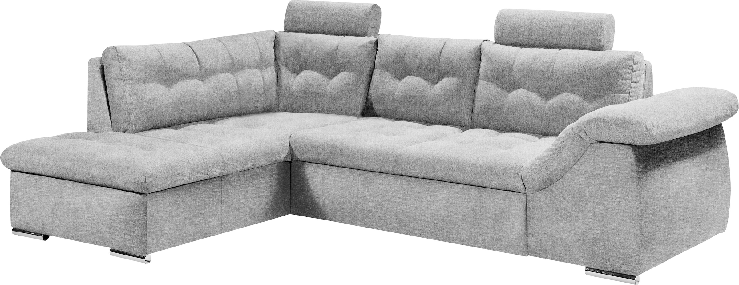 ED EXCITING DESIGN Canapé d'angle »Oman L-Form« mit Bettfunktion, Bettkasten, Armteilverstellung & Kopfstützen