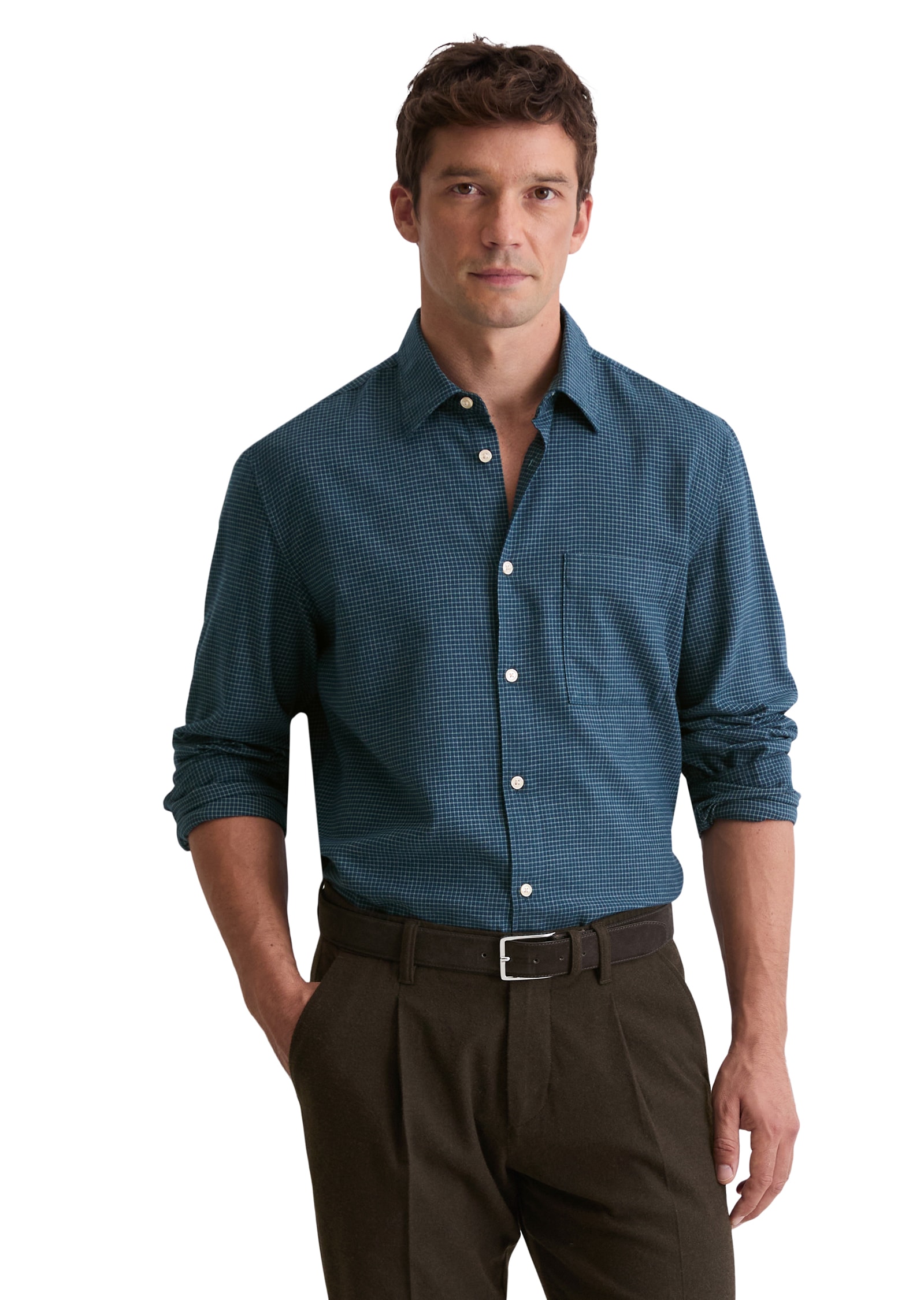 Image of Marc OPolo Langarmhemd In softer, leichter Flanell-Qualität