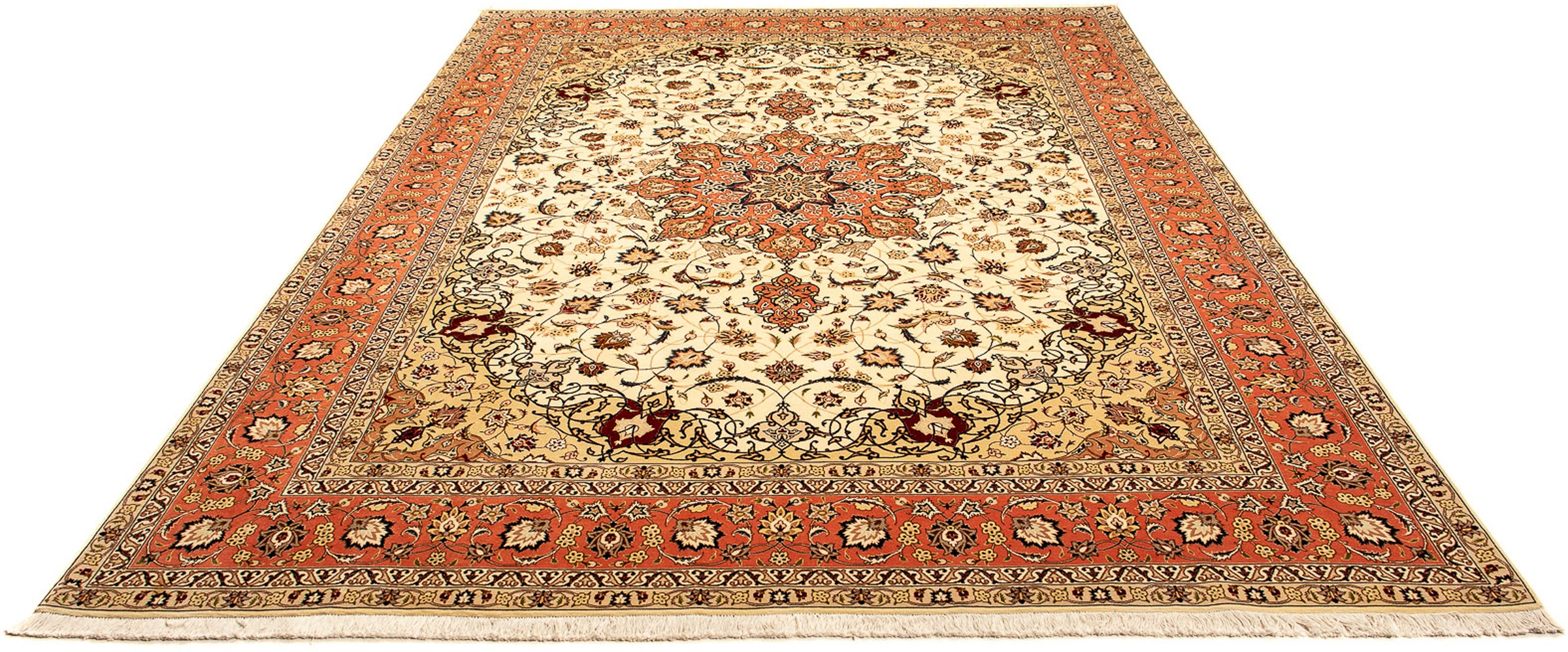 Image of morgenland Orientteppich »Perser - Täbriz - 348 x 250 cm - beige«, rechteckig, 10 mm Höhe, Wohnzimmer, Handgeknüpft, Einzelstück mit Zertifikat bei Ackermann Versand Schweiz