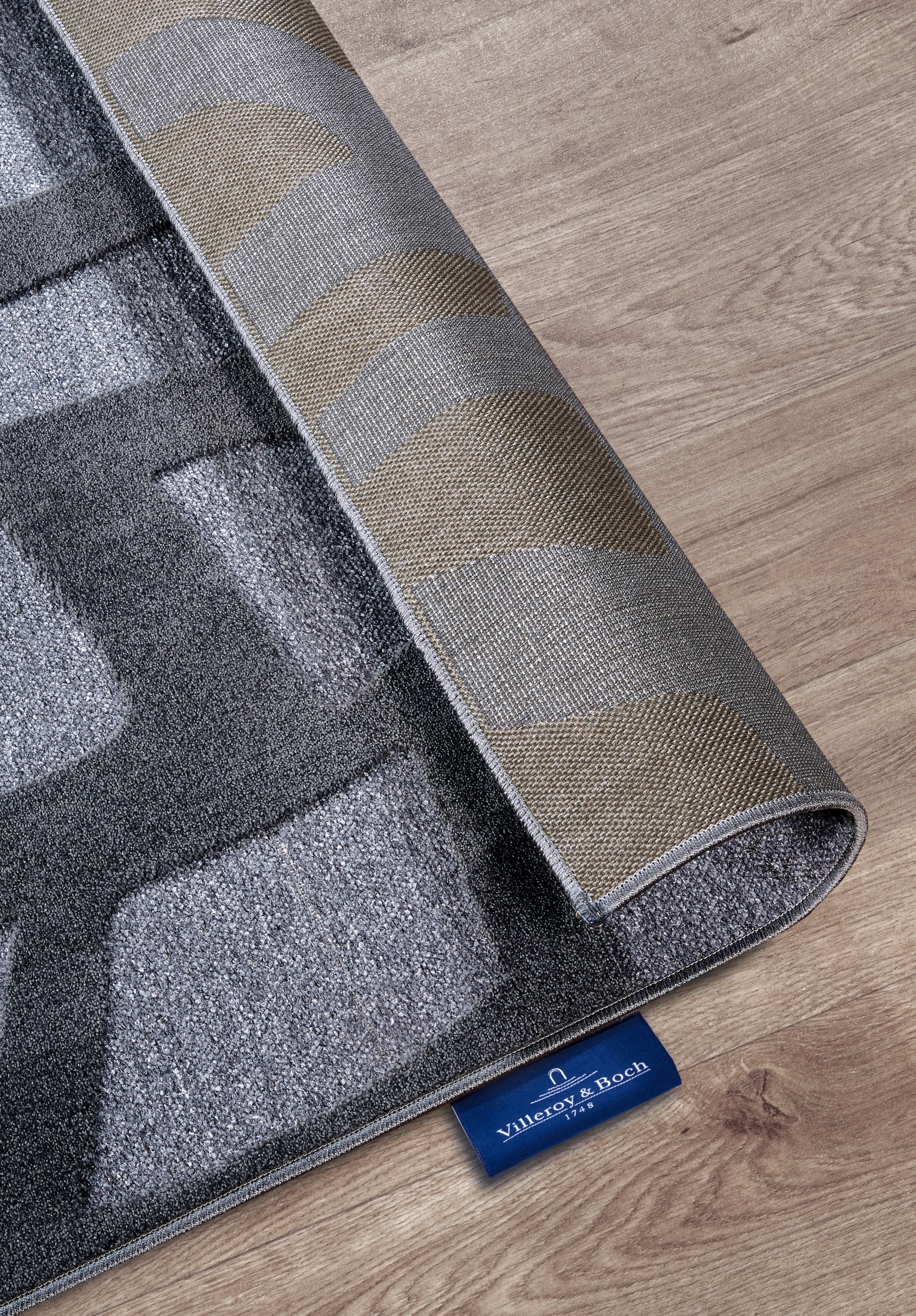 Villeroy & Boch Teppich »Therese«, rechteckig, 5,5 mm Höhe, Wohnzimmer, Schlafzimmer, Modern, Hoch-Tief Effekt, Flur