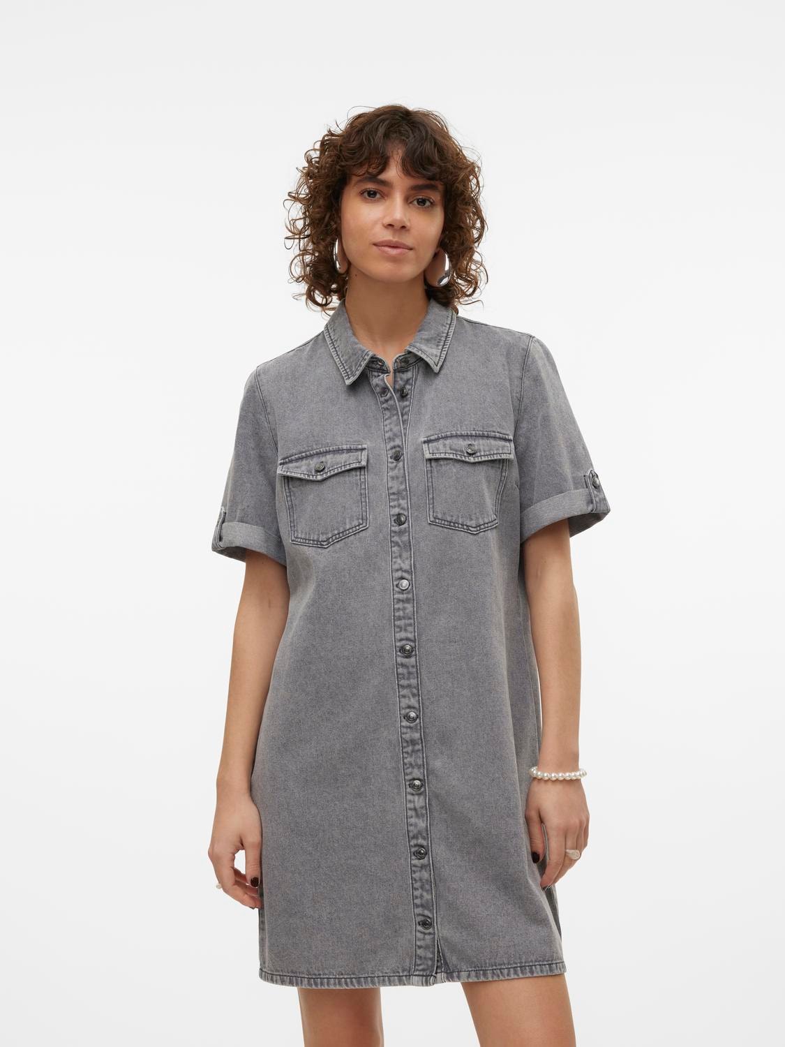 Image of Vero Moda Jeanskleid "VMJENNIE SS SHORT DENIM DRESS NOOS" Brusttaschen