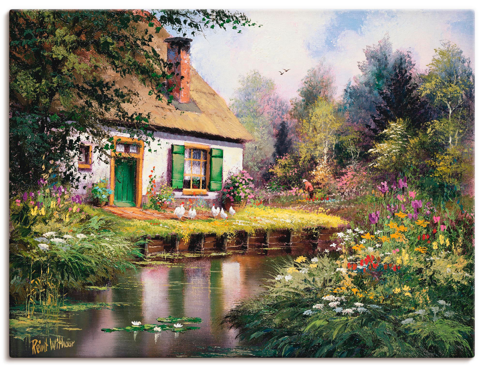 Image of Artland Wandbild »Am Bach«, Garten, (1 St.), in vielen Grössen & Produktarten -Leinwandbild, Poster, Wandaufkleber / Wandtattoo auch für Badezimmer geeignet bei Ackermann Versand Schweiz