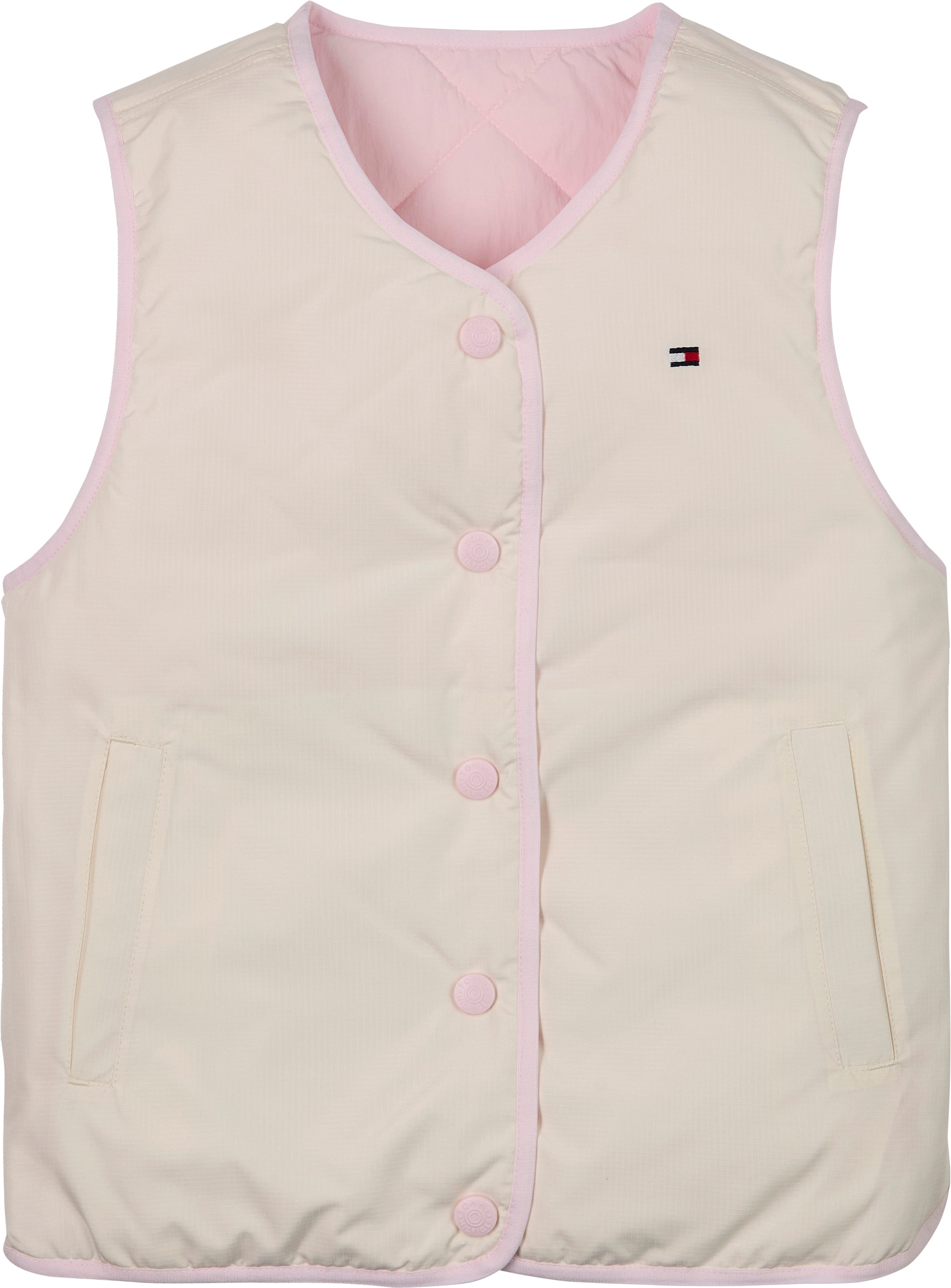 Tommy Hilfiger Wendeweste »REVERSIBLE QUILTED VEST«, für Kinder bis 16 Jahre, mit grossen Druckknöpfen