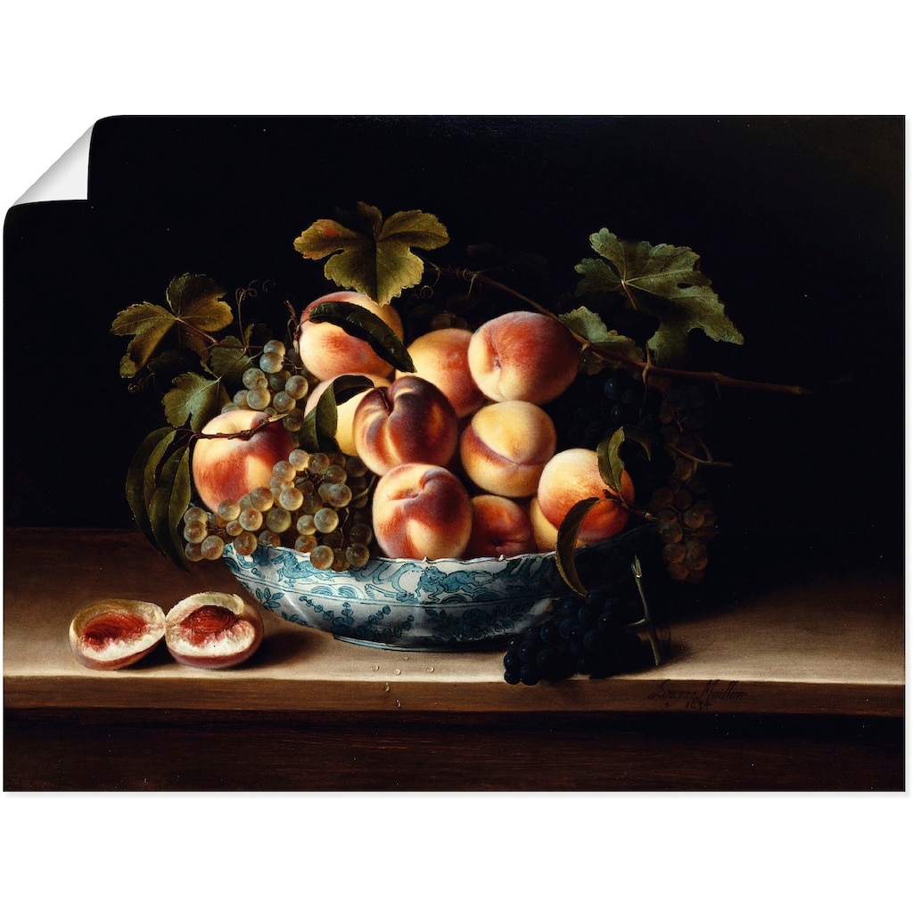 Artland Kunstdruck »Pfirsiche und Weintrauben«, Arrangements, (1 St.)