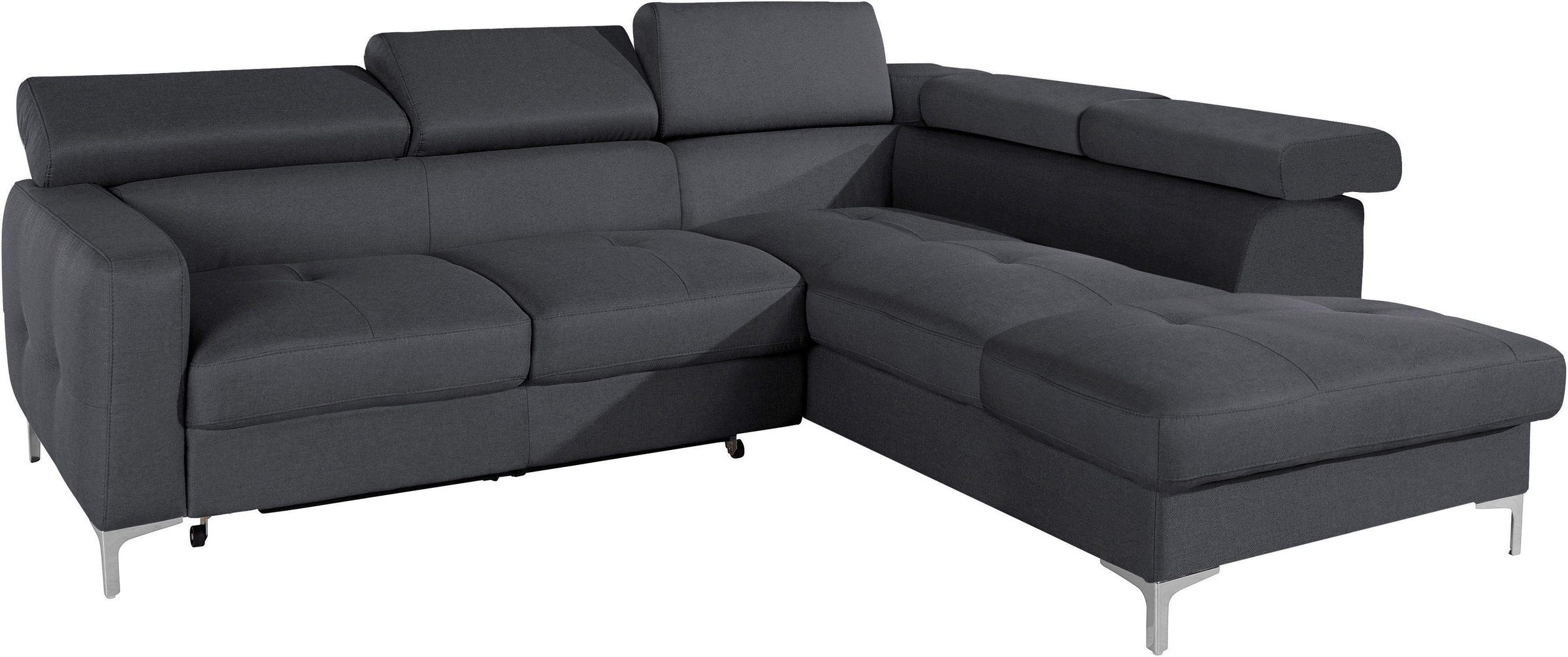 COTTA Polstergarnitur »Sammy L-Form«, (Set), Set bestehend aus: Ecksofa mit Kopfteilverstellung & Hocker