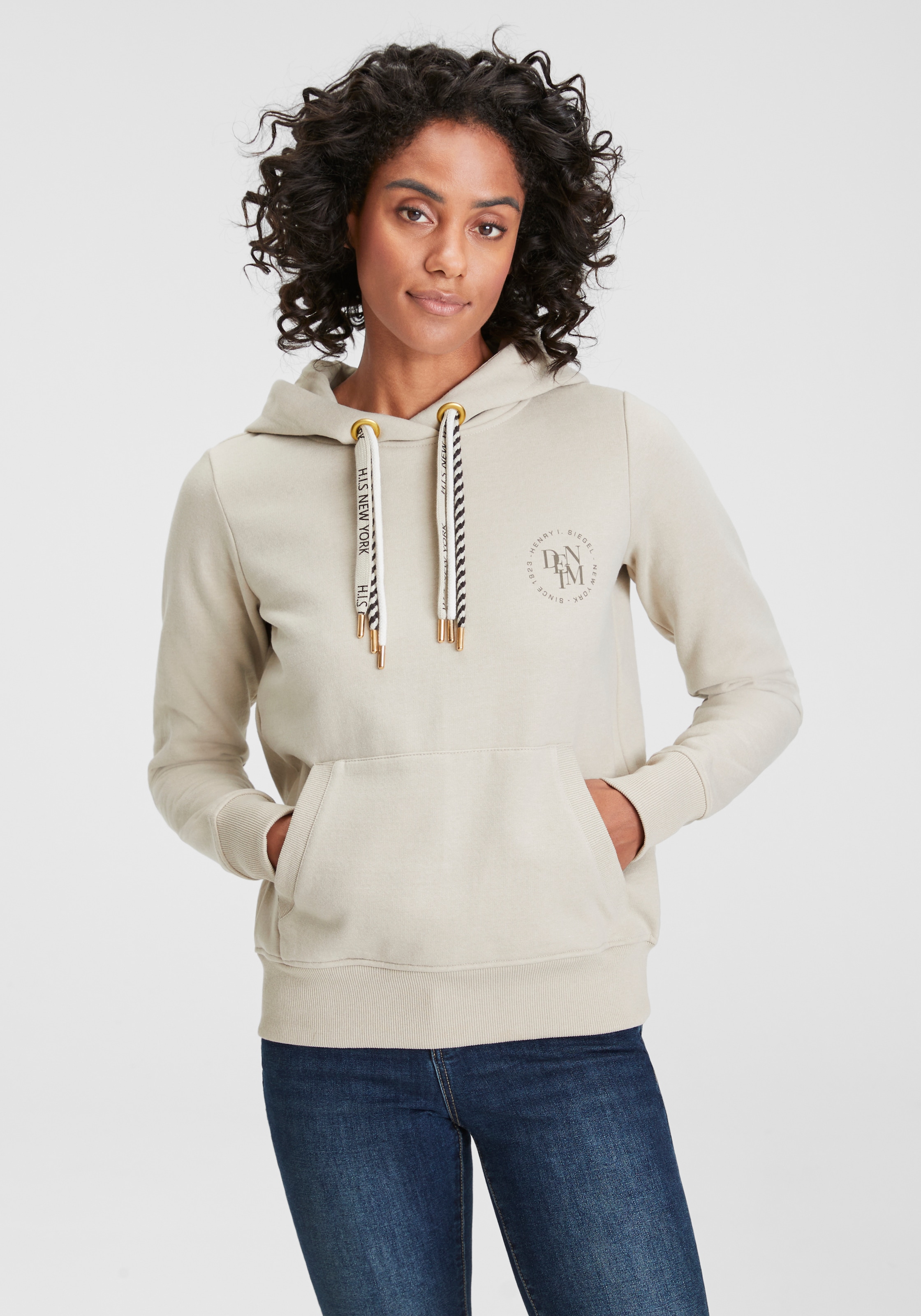 H.I.S Sweatshirt, mit Logo-Print und mehrfarbigen Kordeln