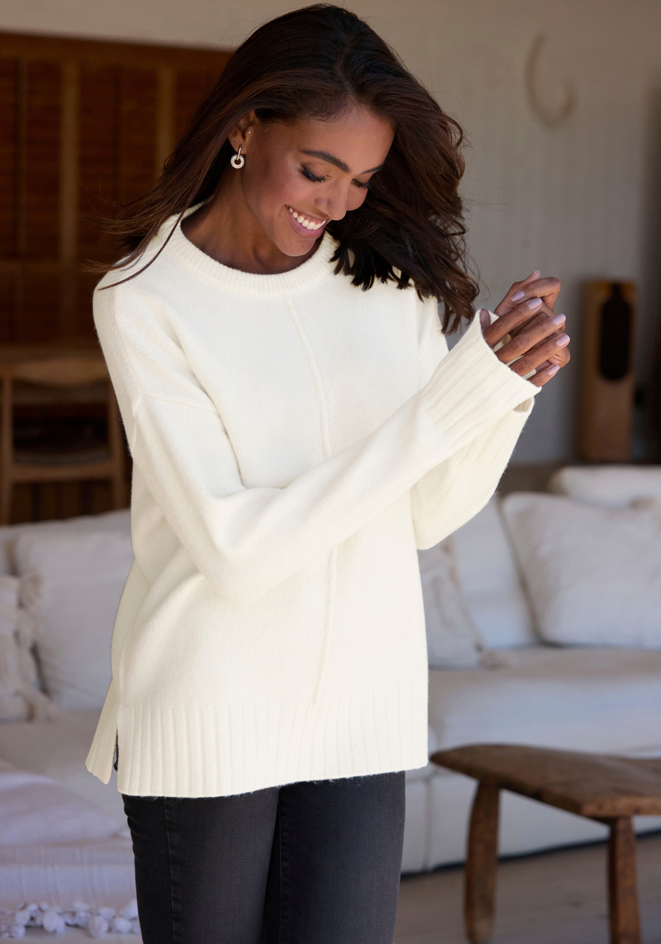 LASCANA Rundhalspullover, aus supersofter Strickqualität, Basic
