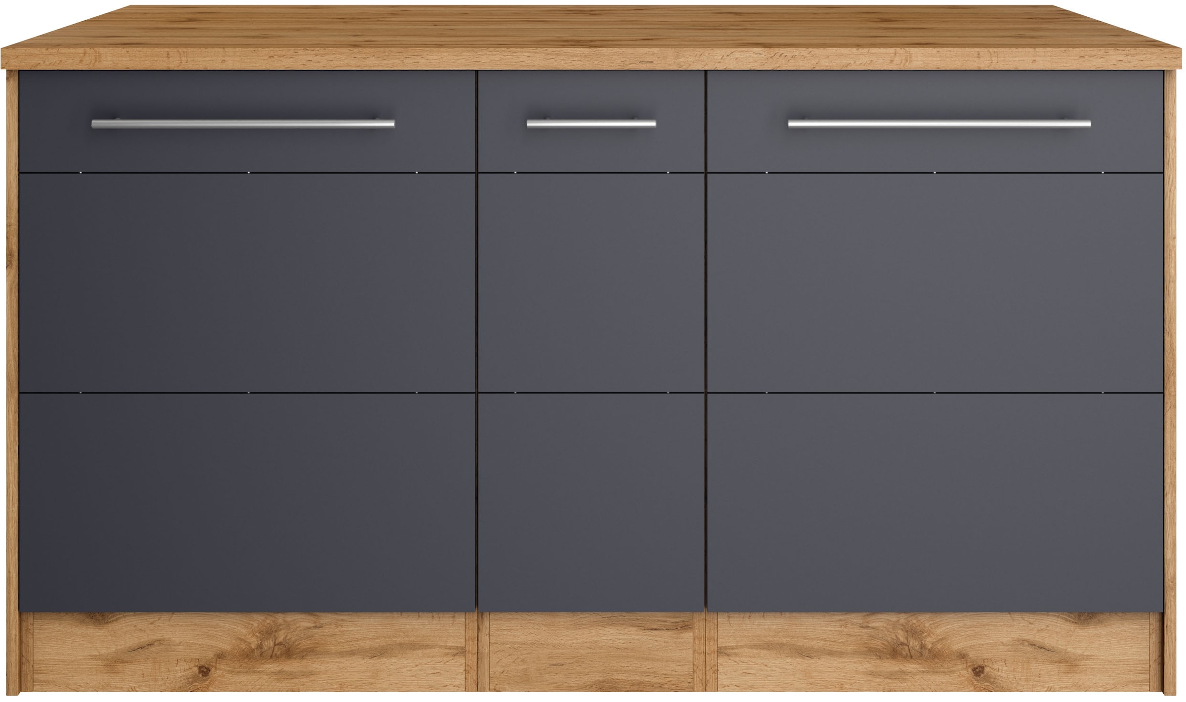 KOCHSTATION Kücheninsel »KS-Wien« Breite 153 cm, MDF-Fronten, Flaschenregal
