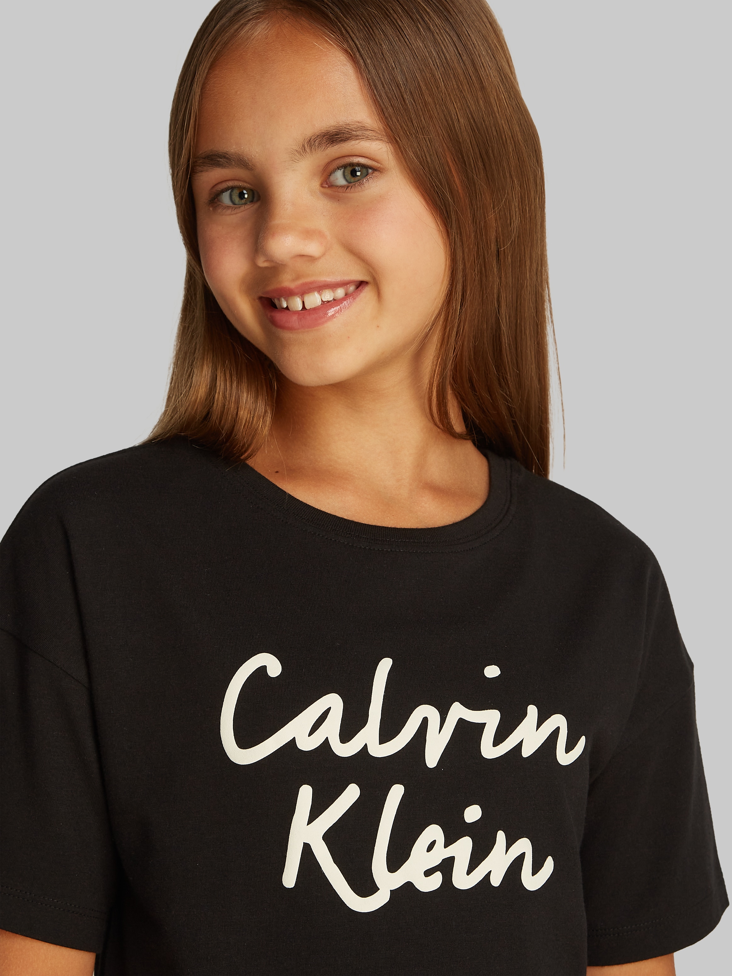 Calvin Klein Jeans Jerseykleid »SCRIPT LOGO T-SHIRT DRESS«, mit grossem Logo