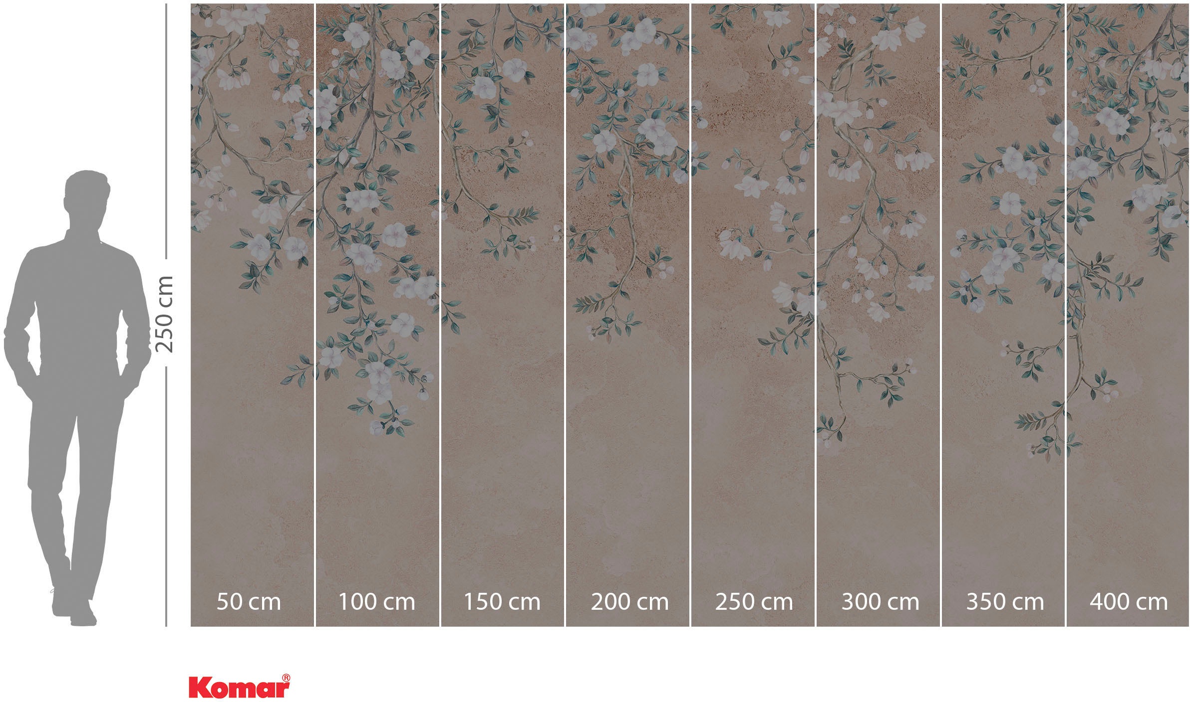 Komar Vliestapete »Digitaldruck Vlies -  Hanging Hanami - Grösse 400 x 250 cm« bedruckt glatt Wohnzimmer, Schlafzimmer