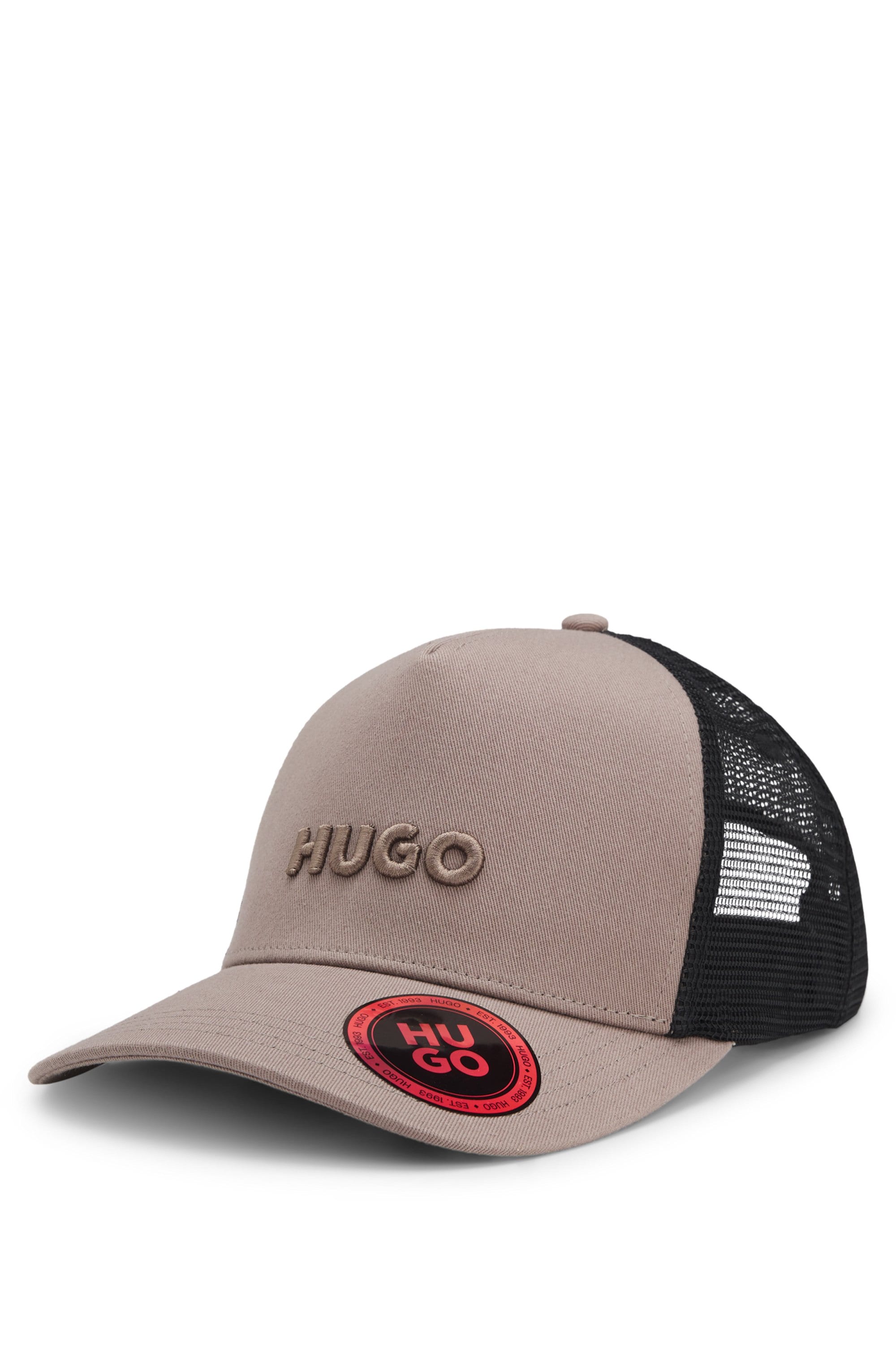 HUGO Fitted Cap »Marsel-Trucker« aus Twill & Mesh mit 3D Logostickerei, unisex