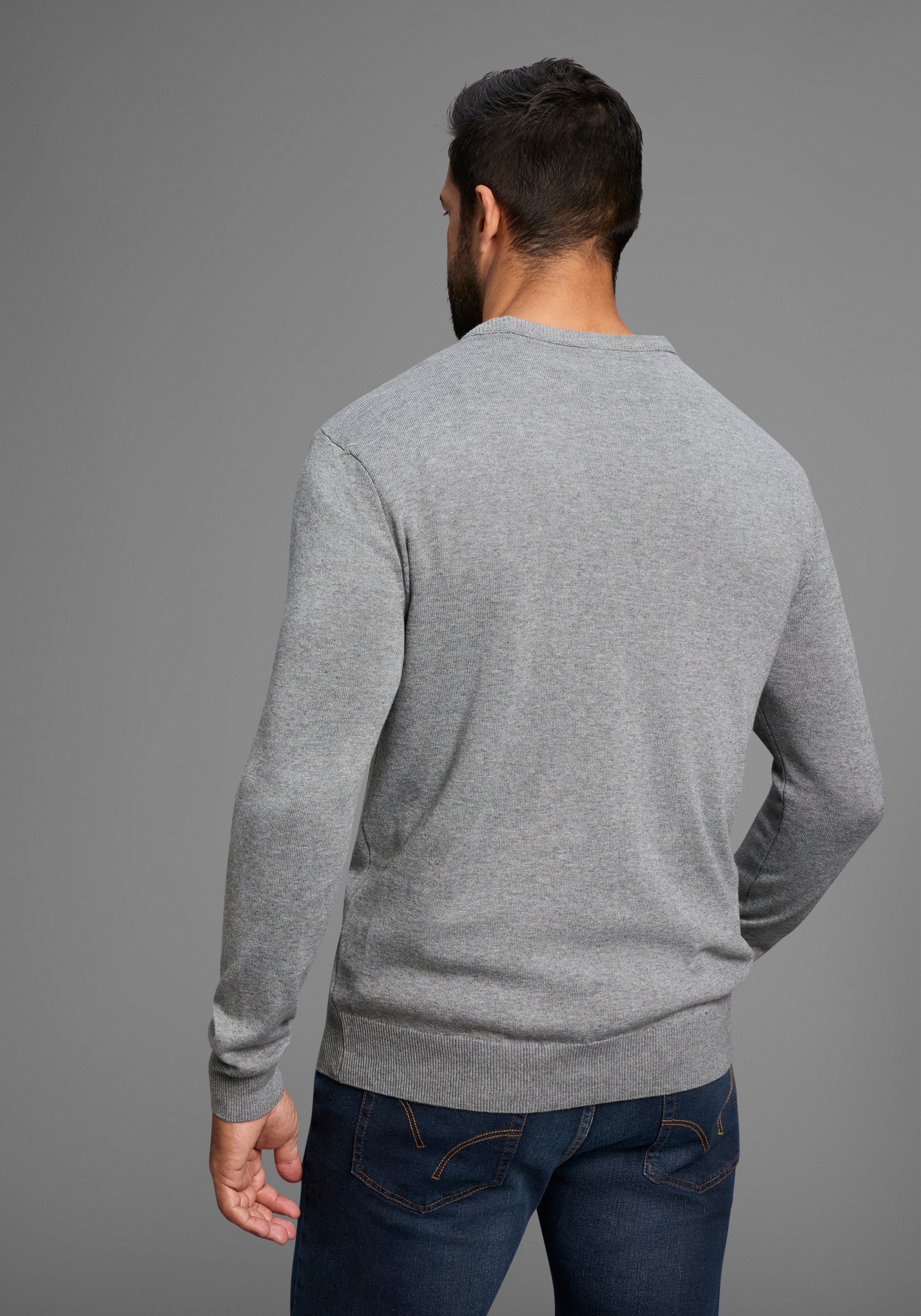 Man's World Rundhalspullover »Neue Kollektion!«, (2-er Pack), in Feinstrick