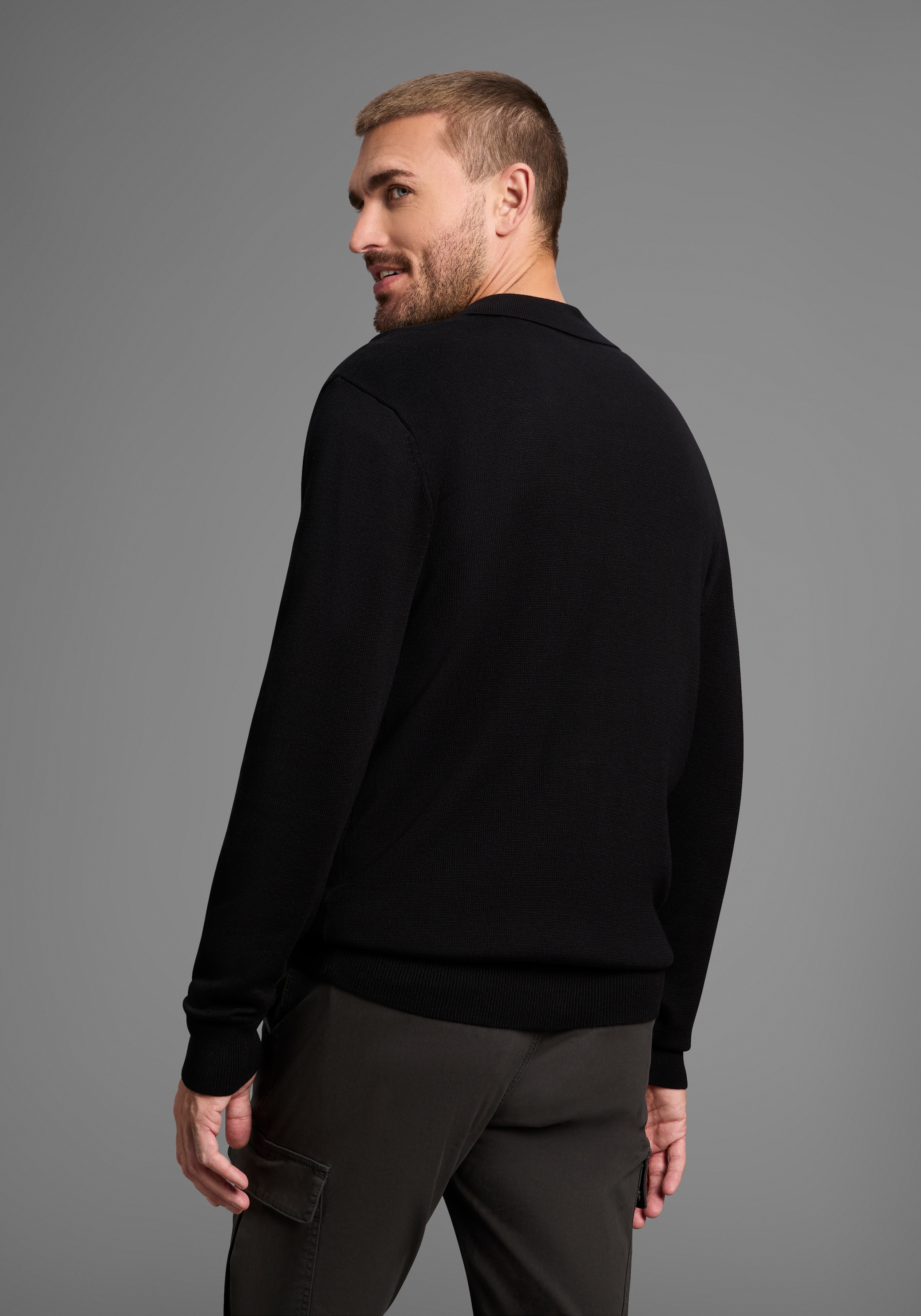 Bruno Banani Polokragenpullover, mit Reissverschluss und Brusttasche