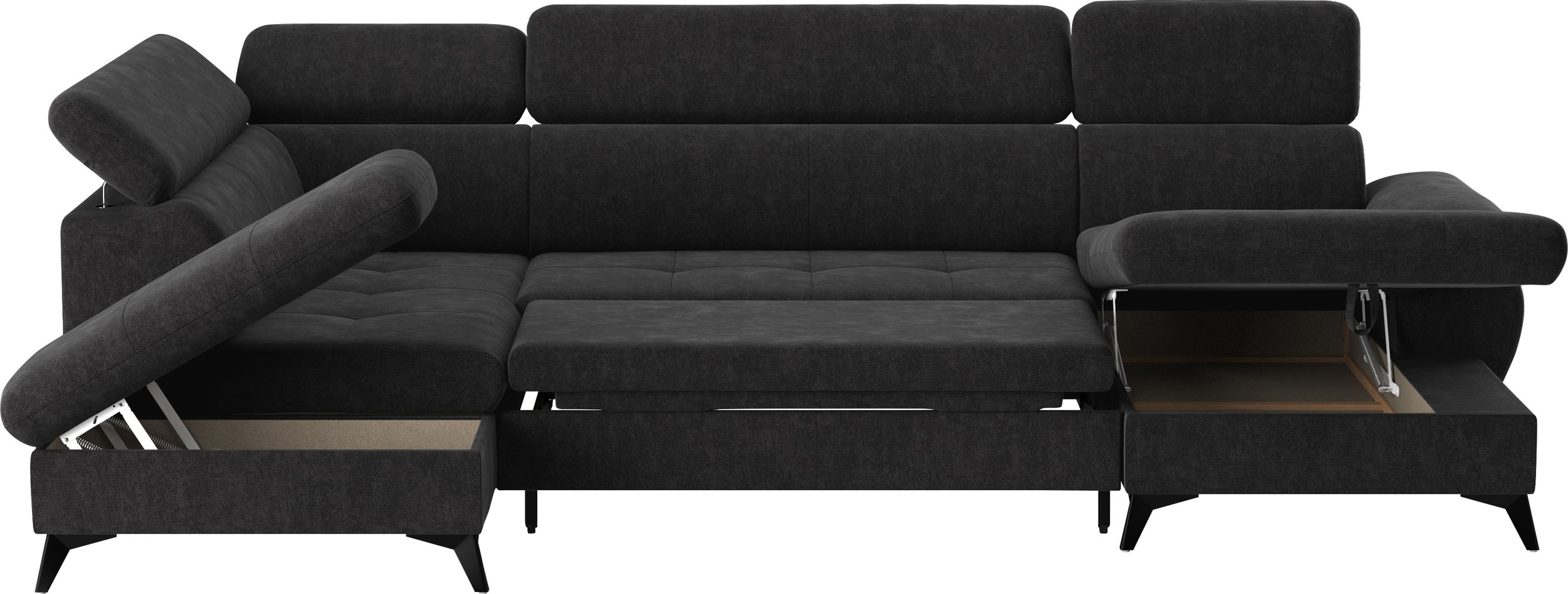 COTTA Wohnlandschaft »Hudson U-Form«, mit Kopfteilverstellung, wahlweise mit Bettfunktion & Bettkasten