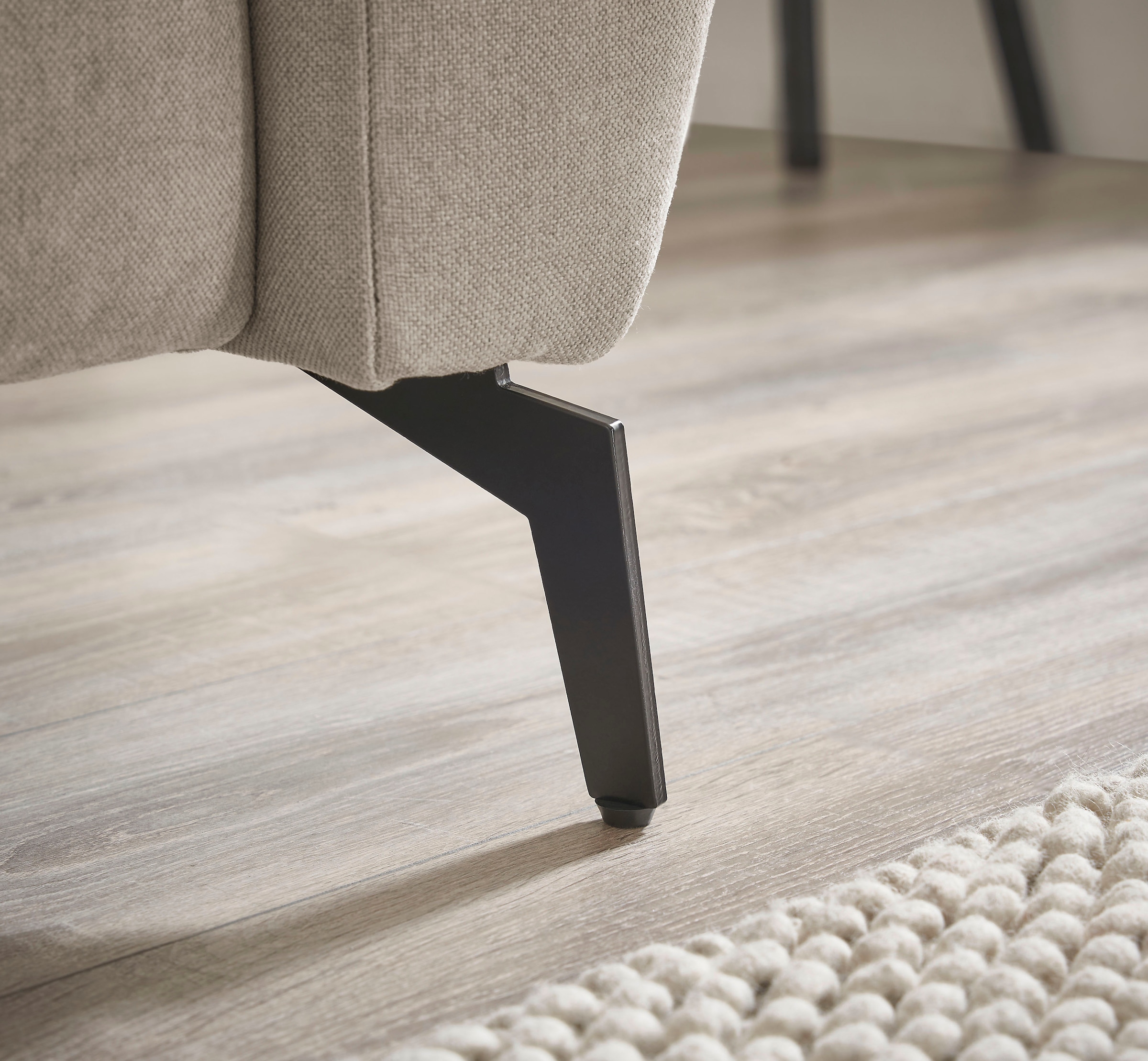 GOODproduct Canapé d'angle »JINNIE Chenille, L-Form, Polsterecke m. Schlaffunktion« Chauffeuse montage à gauche/droite, en tissu tissé ou chenille