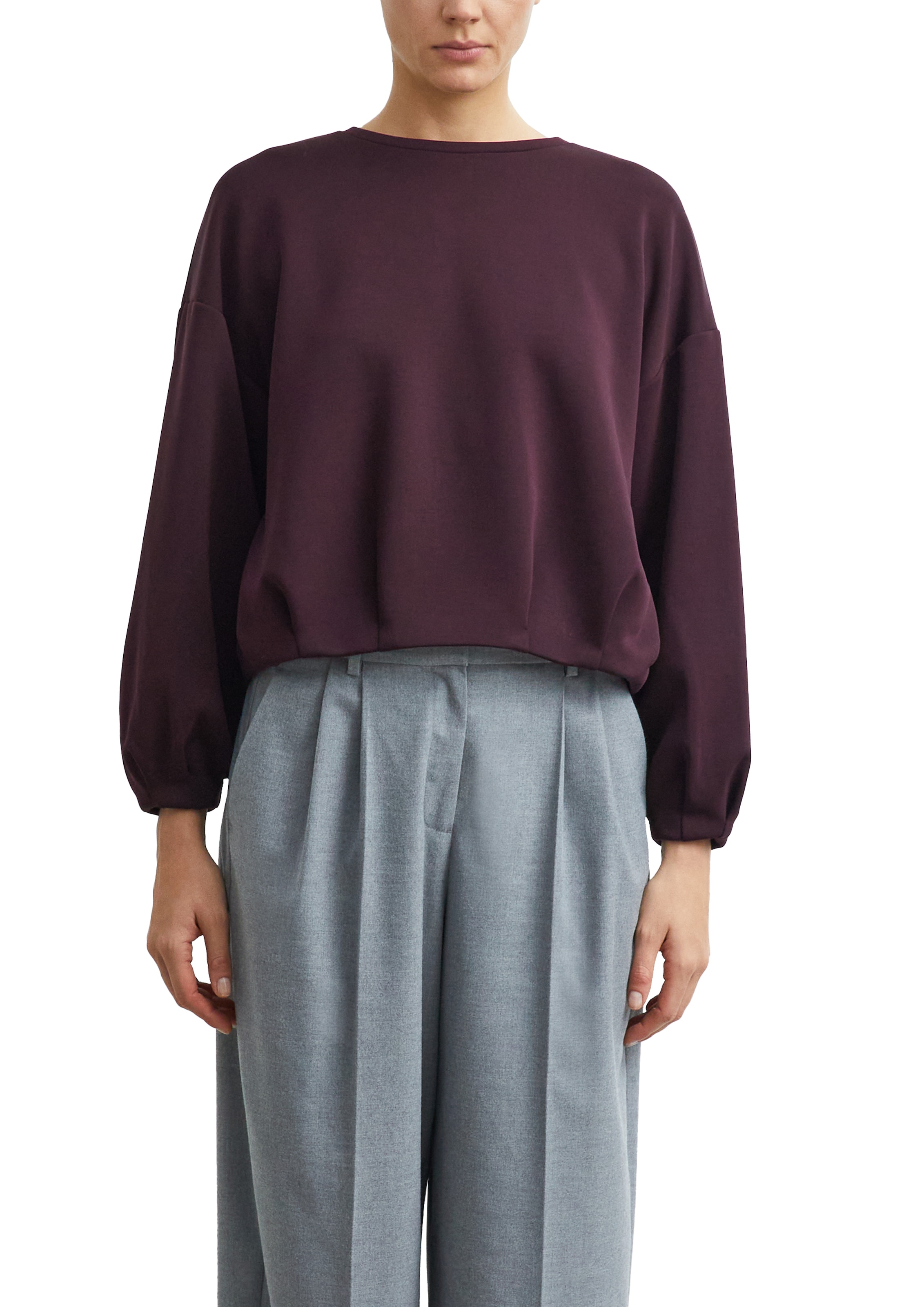 Image of Comma Sweater, kurz geschnitten / Rundhals / Viskose-Stretch