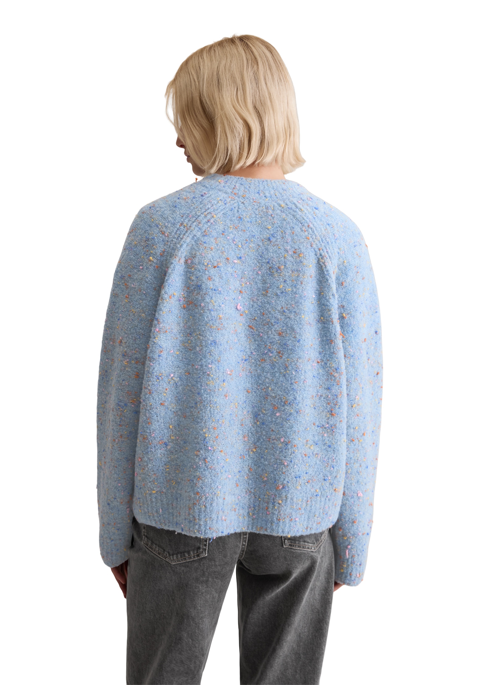 Marc O'Polo DENIM Veste en tricot Bouclé, relaxed fit, aus Schurwolle-Viskose-Mix