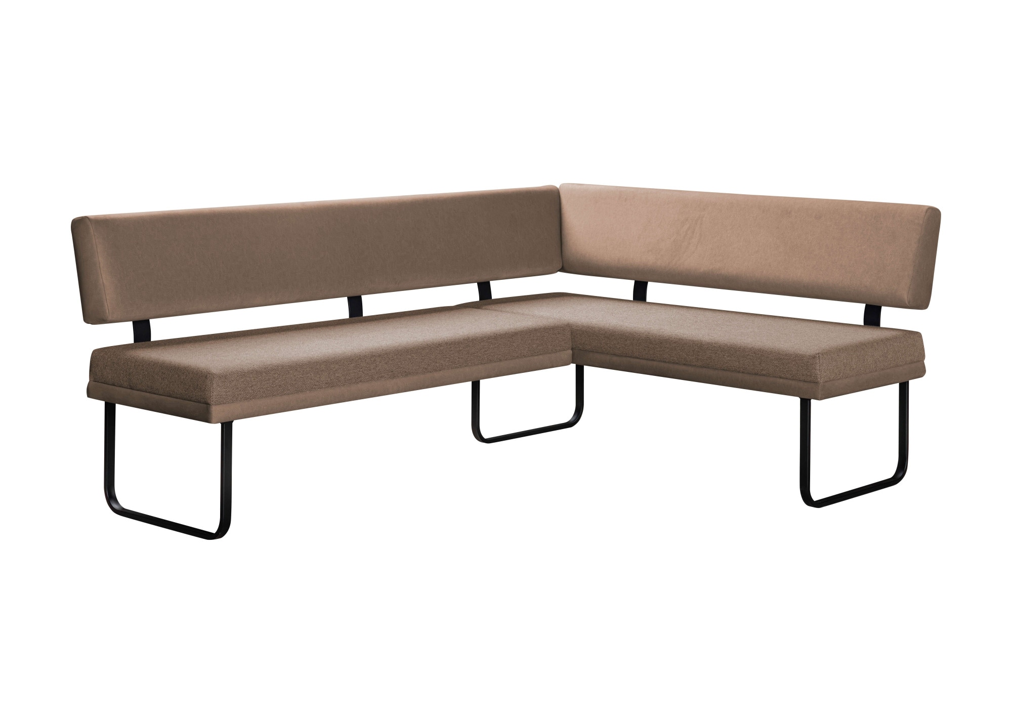 GOODproduct Eckbank »Gabi Esszimmerbank, Bank, Küchenbank, Polsterbank« Gestell aus matt-schwarzem Flachmetall, stabil, 2-Stoff-Design