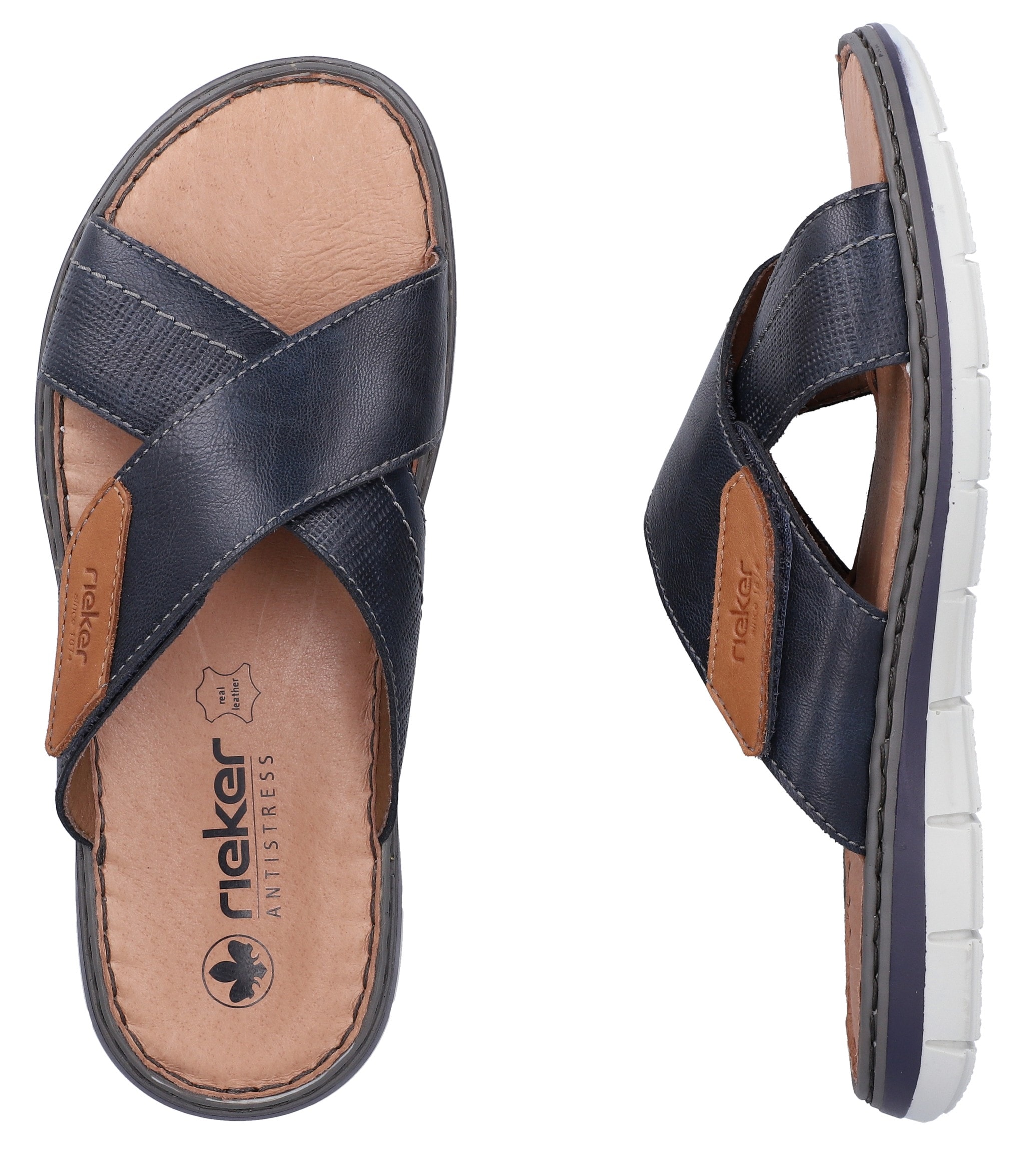 Rieker Pantolette  Sommerschuh, Strandschuh, Urlaubsschuh mit weicher Innensohle