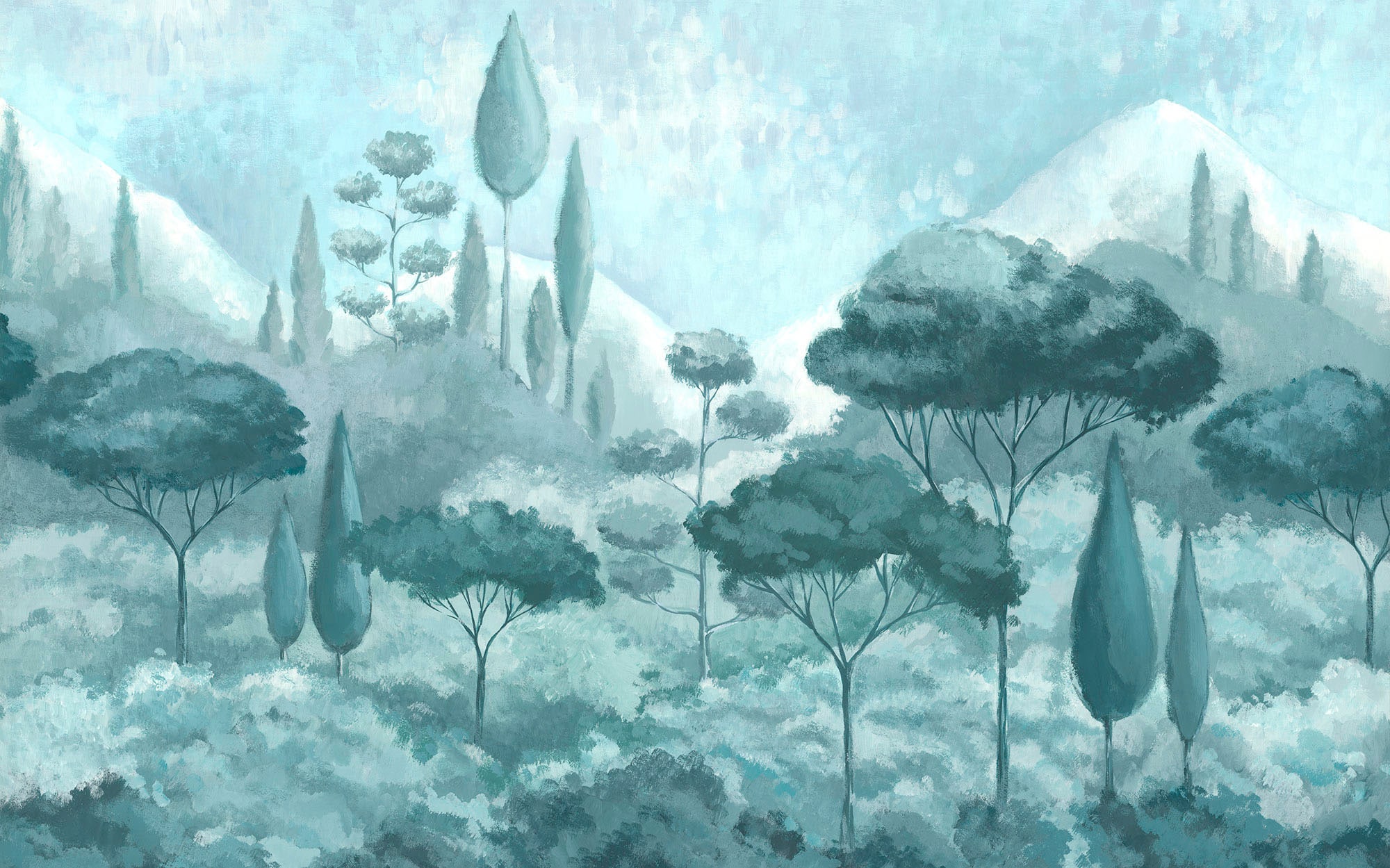 Image of Komar Vliestapete "Digitaldruck Vlies - Soothing Scenery - Grösse 400 x 250 cm" bedruckt glatt Wohnzimmer, Schlafzimmer