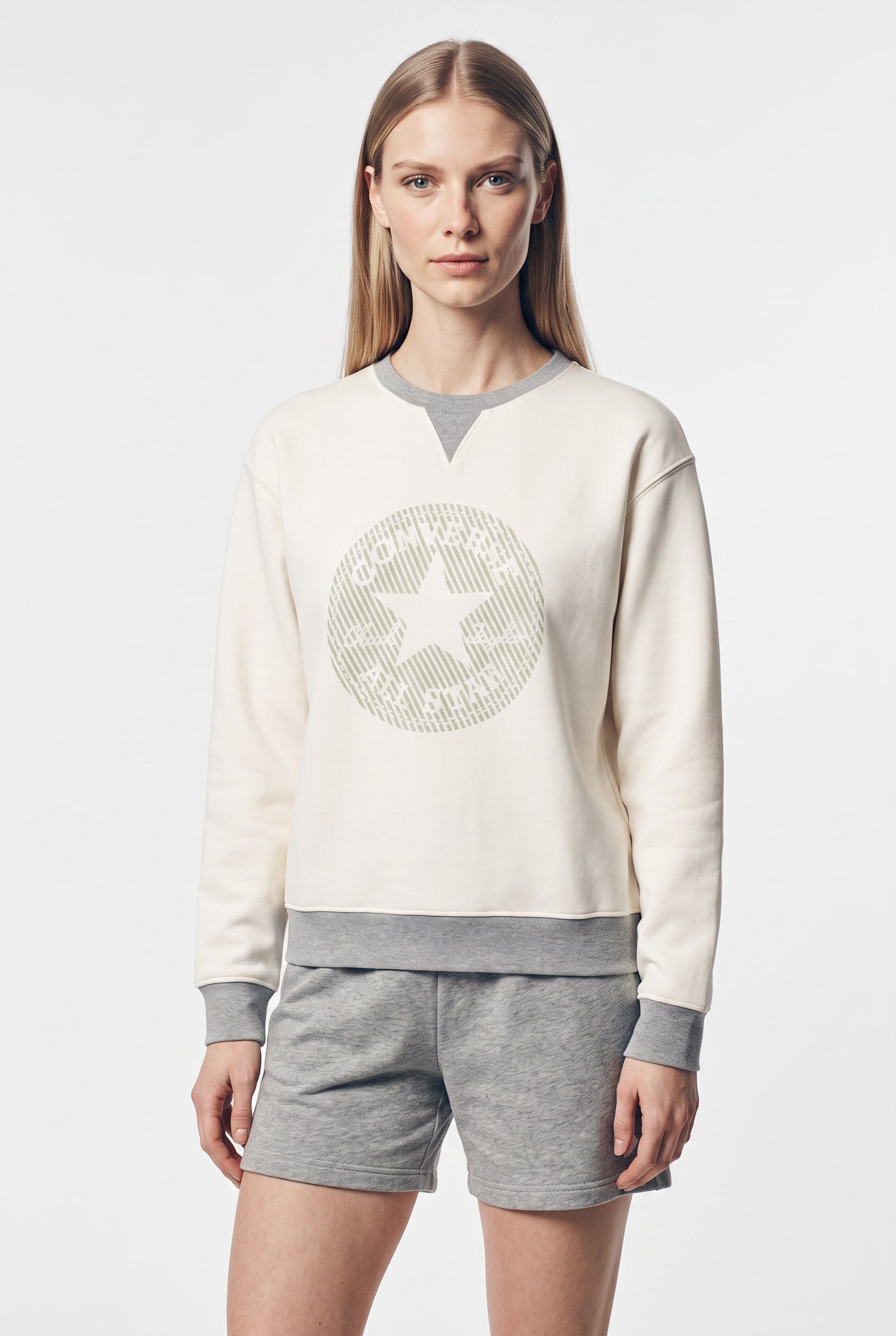 Image of Converse Sweatshirt "EMBLEM CREW", mit Rundhalsausschnitt, in normaler Länge