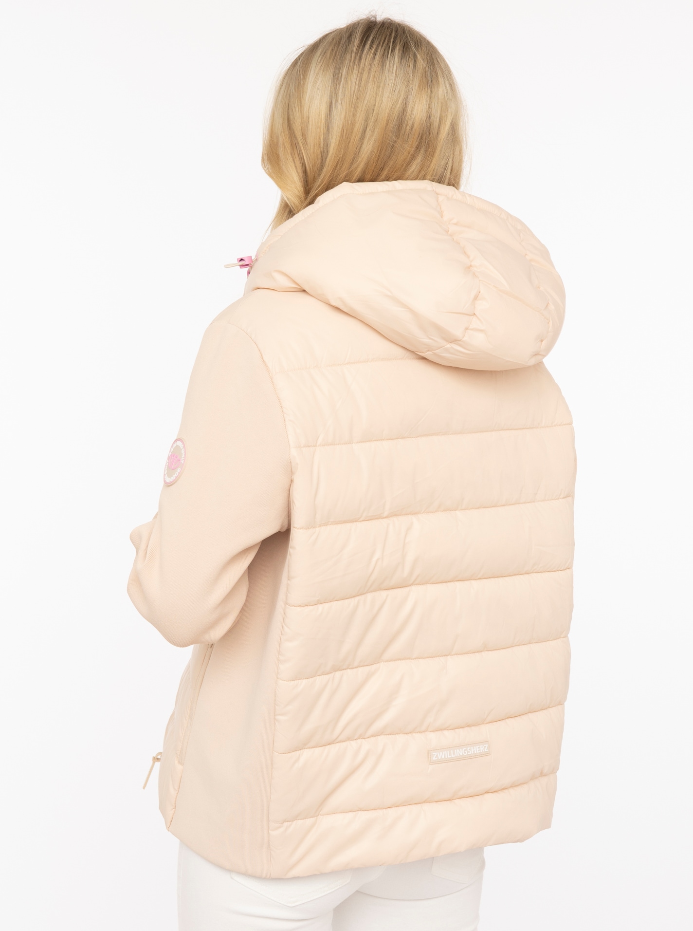 Zwillingsherz Steppjacke »„Good Vibes“« gesteppte Partien vorne und hinten, seitliche Einsätze elastisch