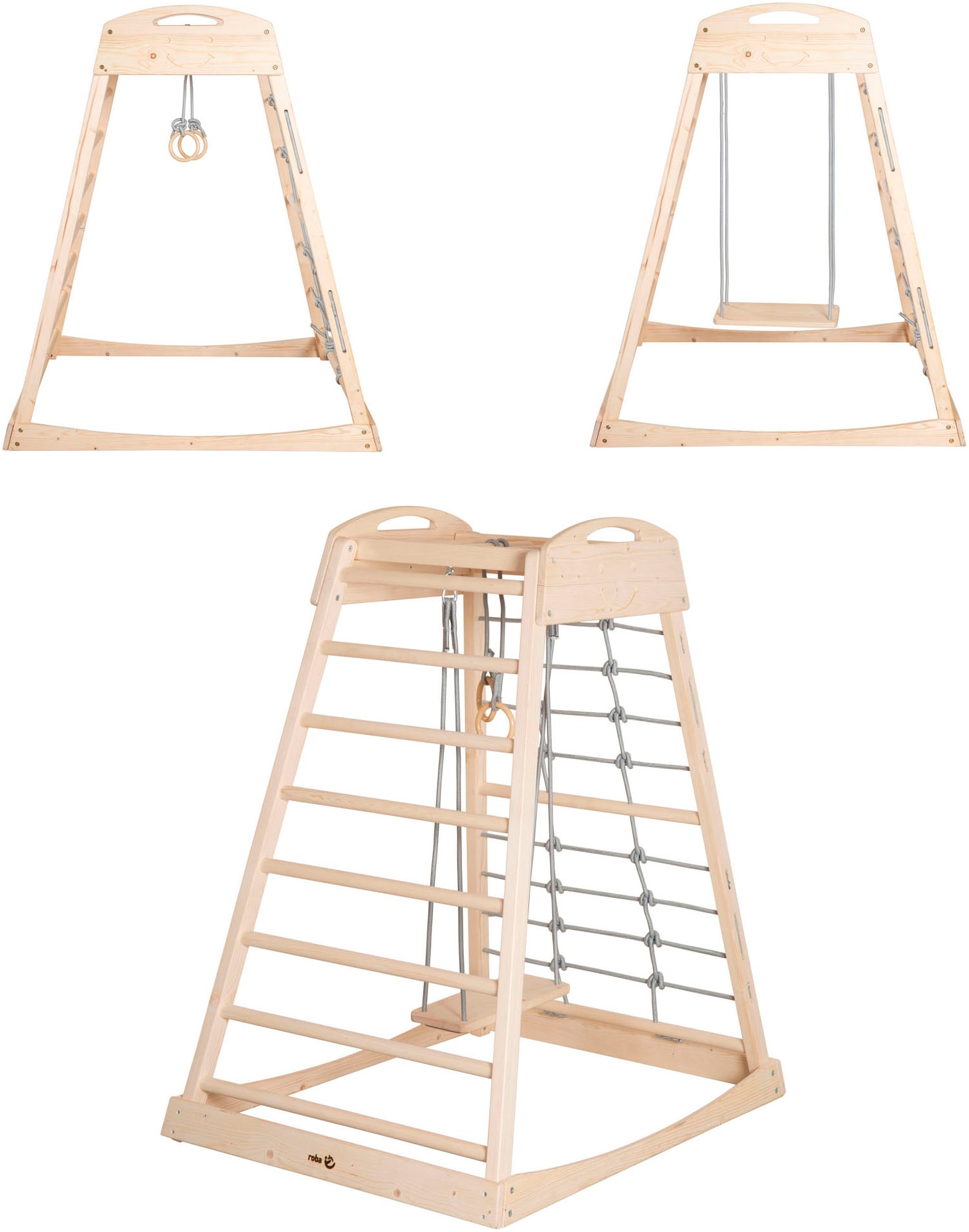 roba® Klettergerüst »Montessori Indoor Spielturm« Belastbar bis 70 kg