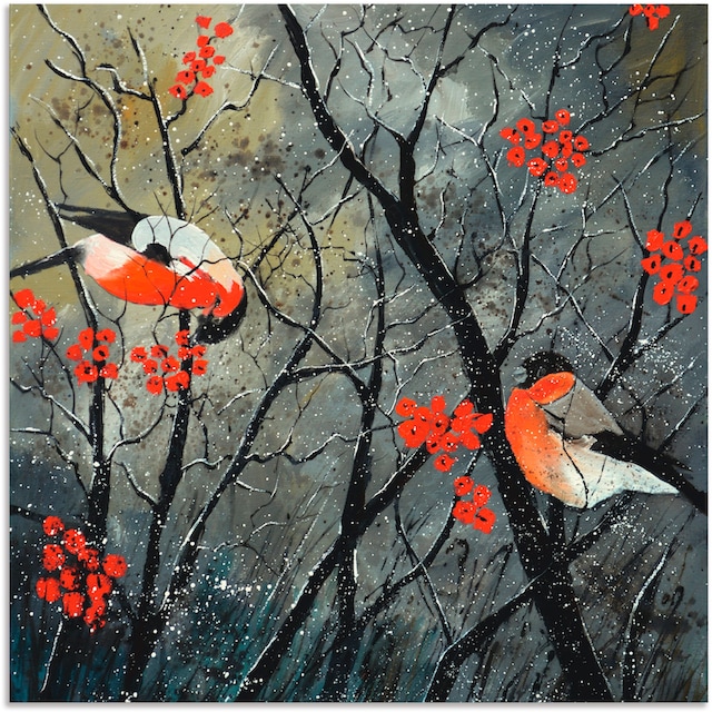 Artland Wandbild »rote Vögel im Winter«, Vögel, (1 St.), als Alubild,  Leinwandbild, Wandaufkleber oder Poster in versch. Grössen jetzt kaufen
