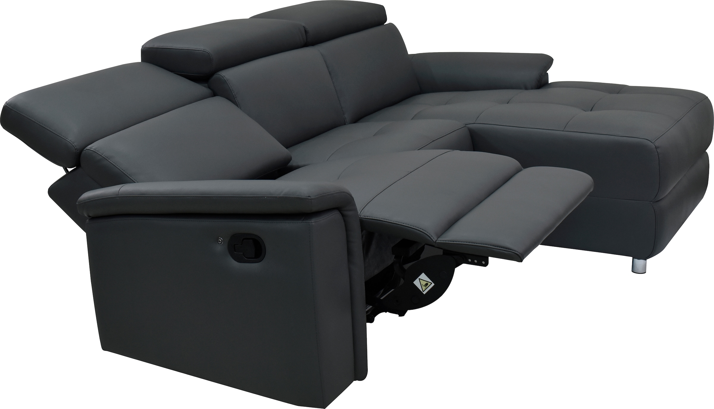 GOODproduct Ecksofa »Pareli, L-Form, 259cm,m. Recamiere, Echtleder, Kunstleder, Webstoff« man. o. elektr. Relaxfunktion, USB/Kopfteilverstellg u. LED