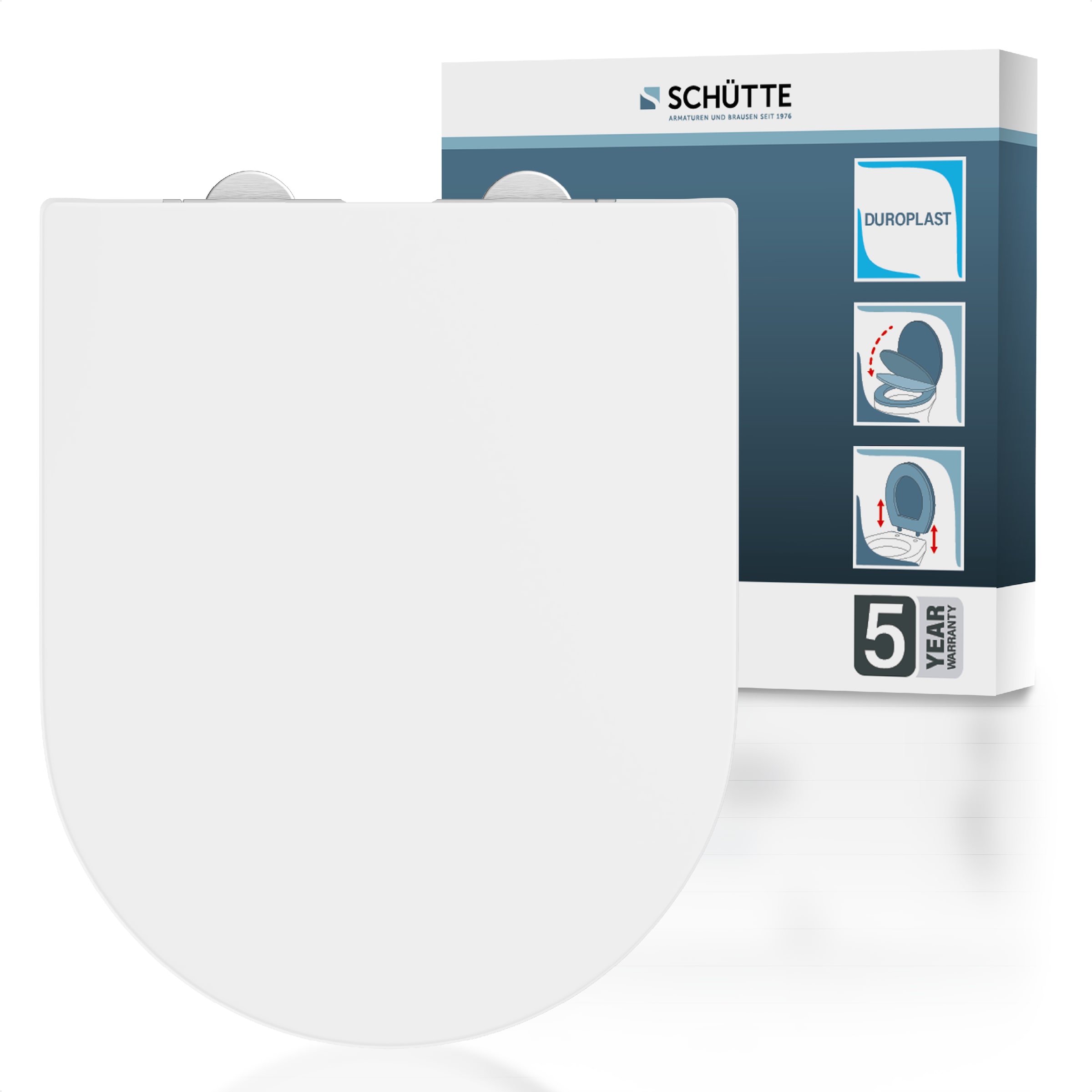 Image of Schütte WC-Sitz "WHITE" Duroplast, Absenkautomatik, Schnellverschluss, belastbar bis 150 kg