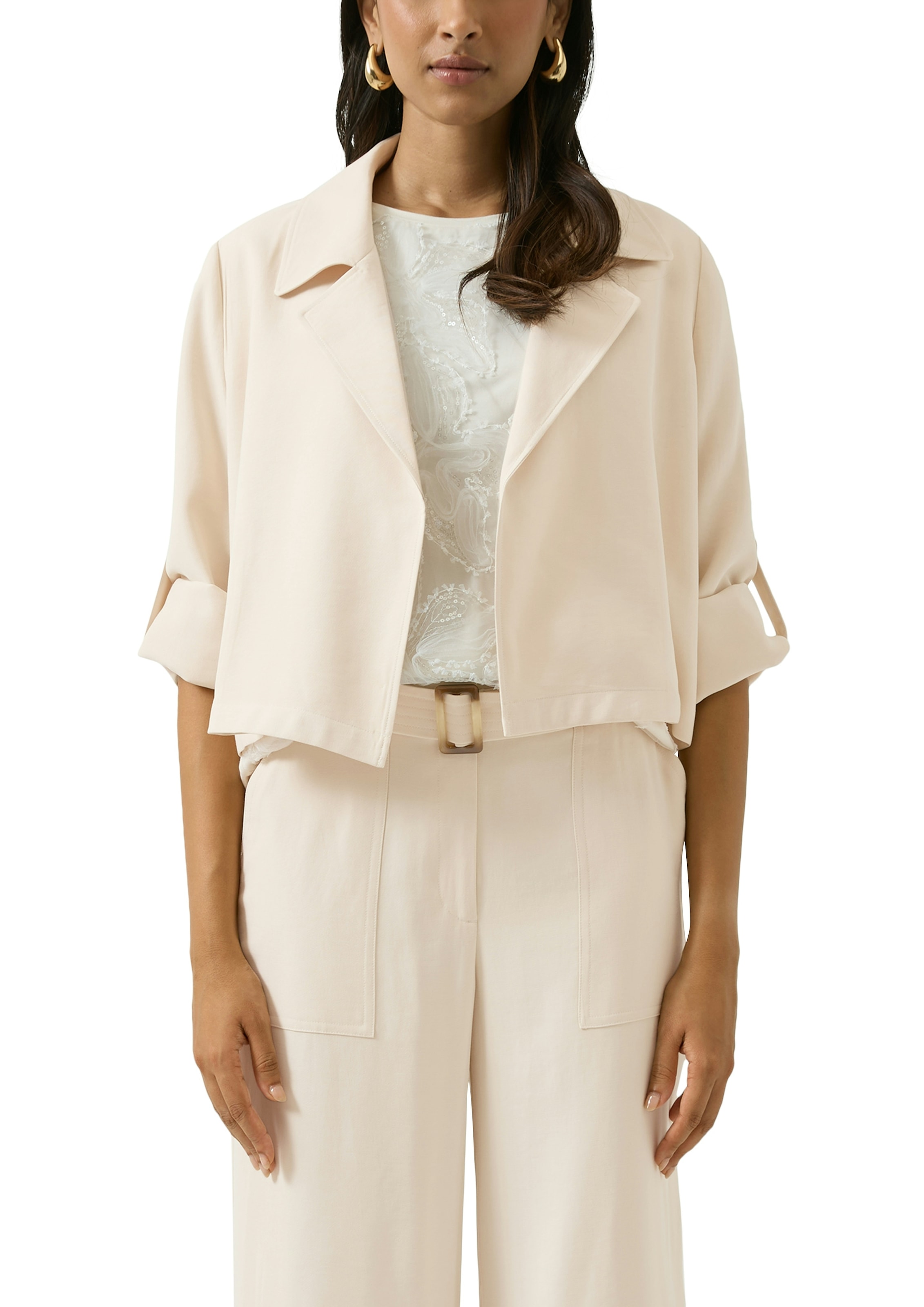 Image of s.Oliver BLACK LABEL Kurzblazer mit Halbarm und ohne Verschluss