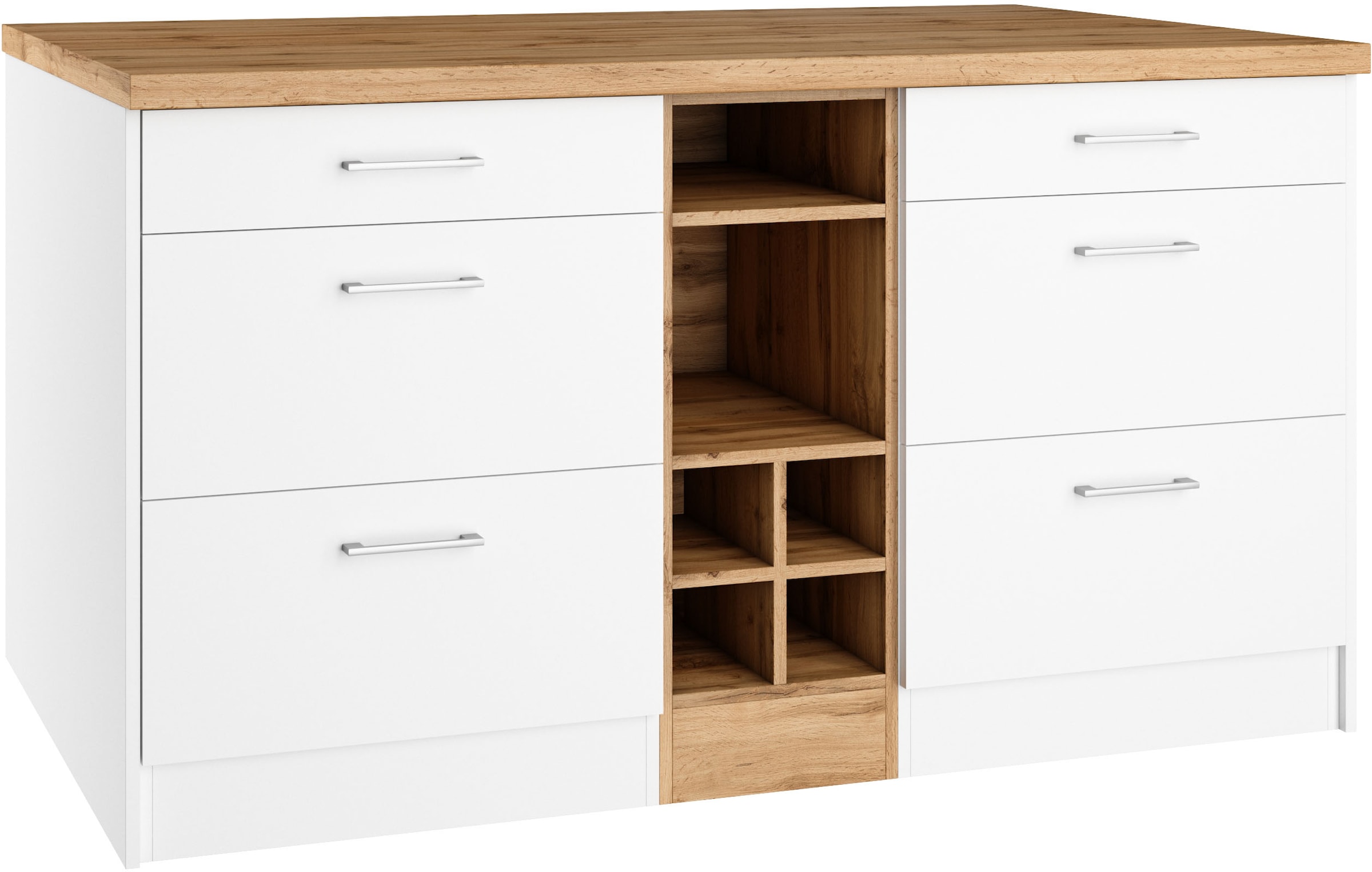 KOCHSTATION Ilot de cuisine »KS-Milan« dimensions 153/100 cm, beaucoup d’espace de rangement, lieu central : cuisine