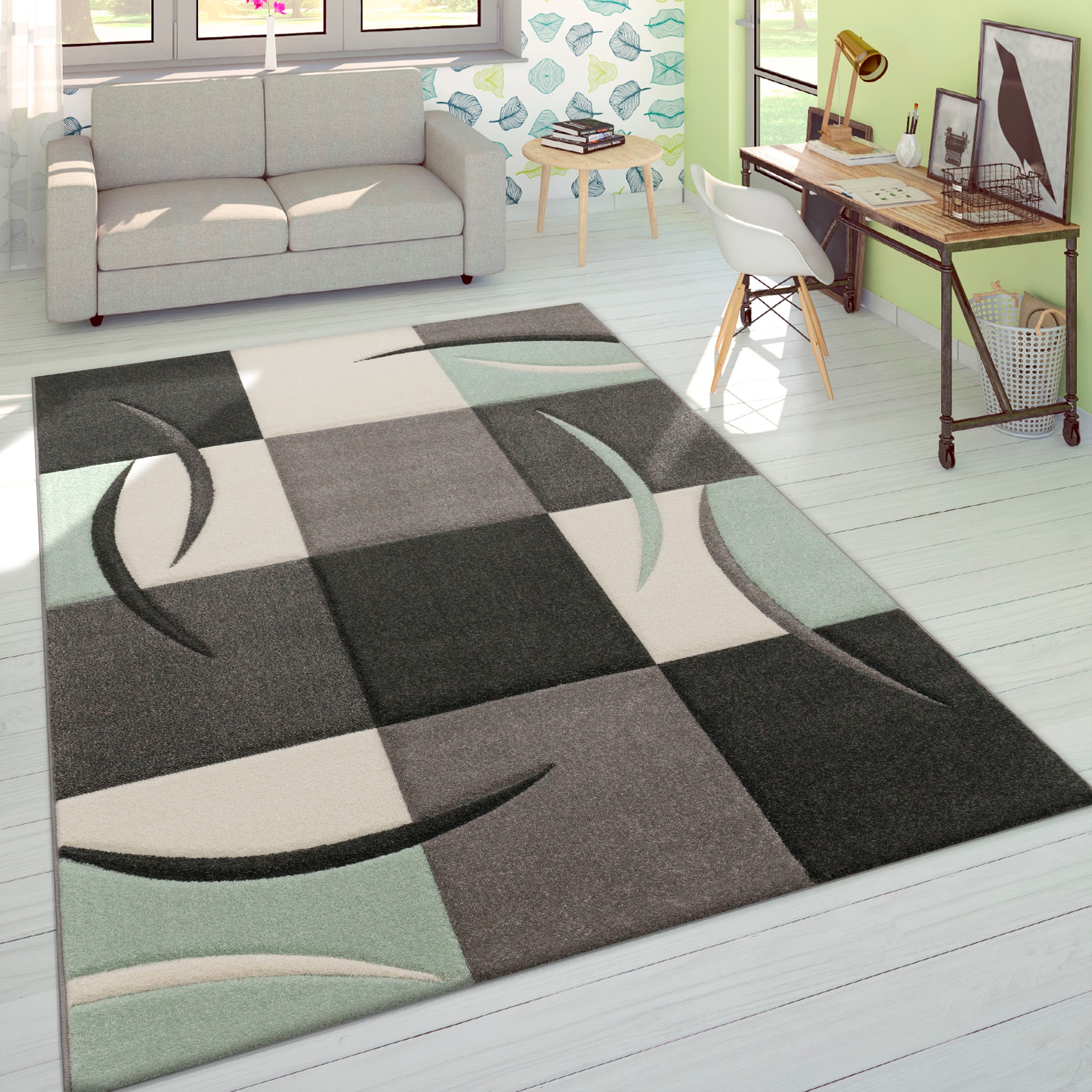 Paco Home mit Design, Kurzflor, Teppich Pastell Konturenschnitt -Farben, jetzt »Lara modernes 235«, kaufen rechteckig