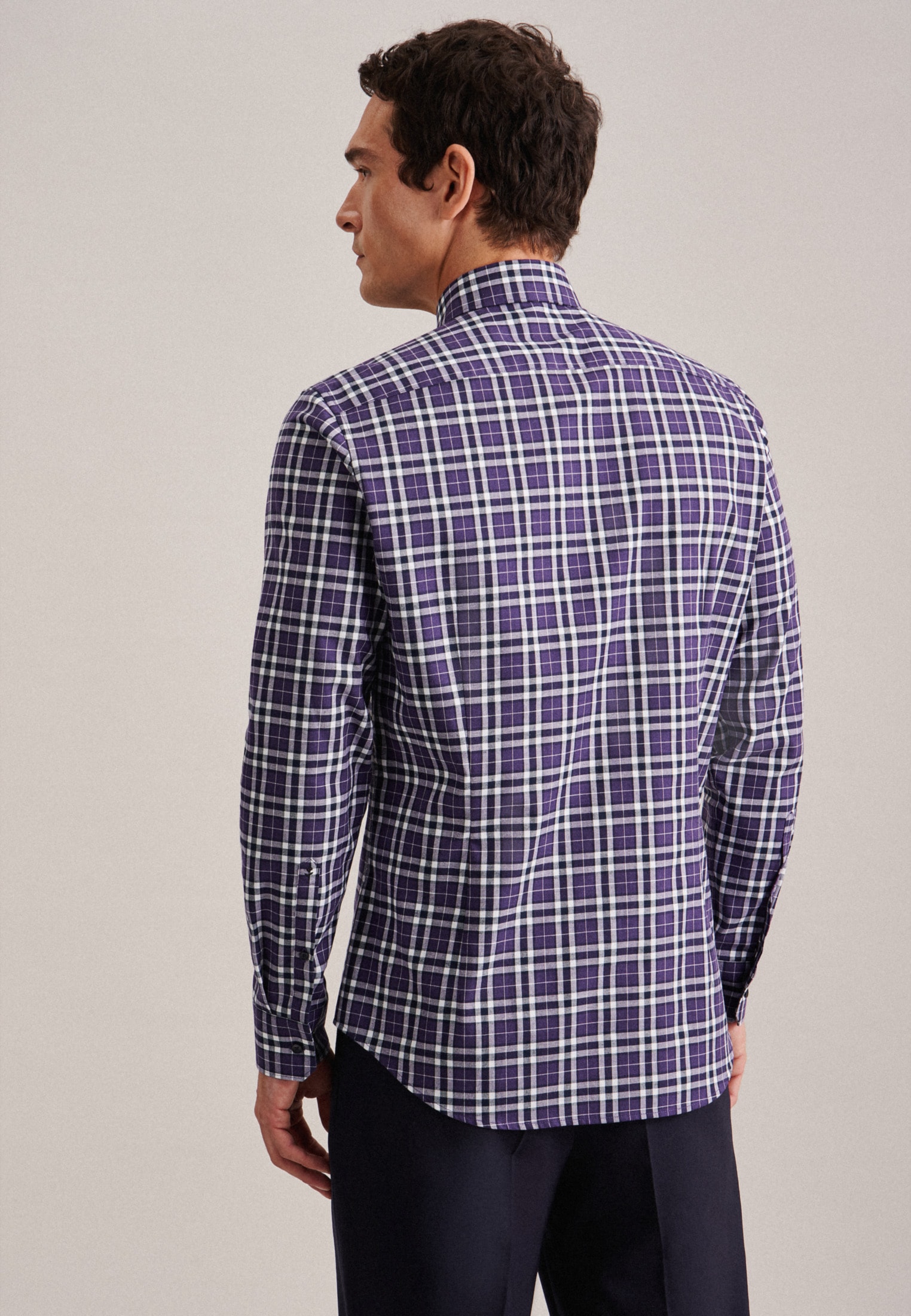 seidensticker Flanellhemd »Slim«, Slim Langarm Button-Down-Kragen Karo