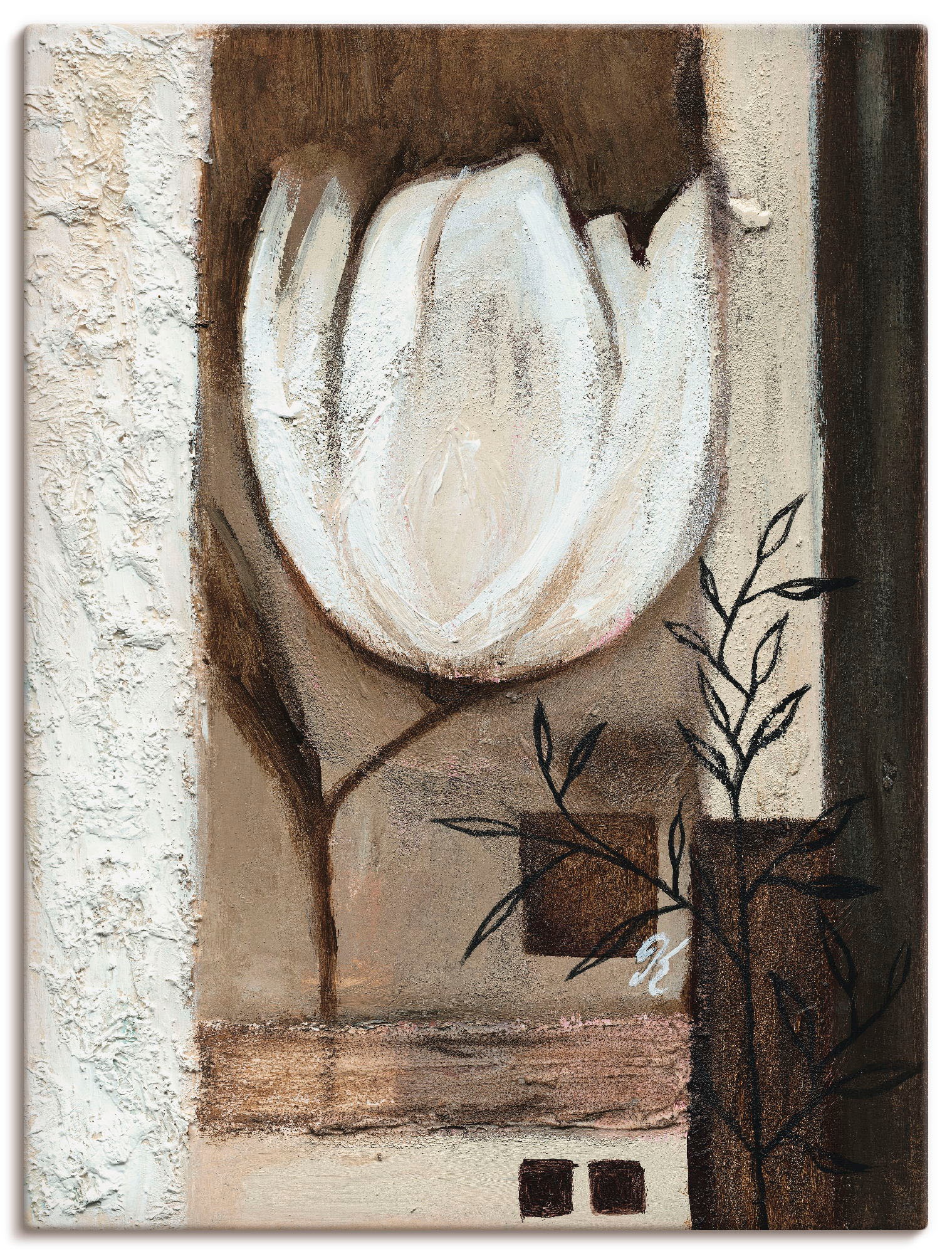 Image of Artland Leinwandbild "Braune Tulpen II" Blumen 1 Stk. tlg. auf Holzrahmen gespannt